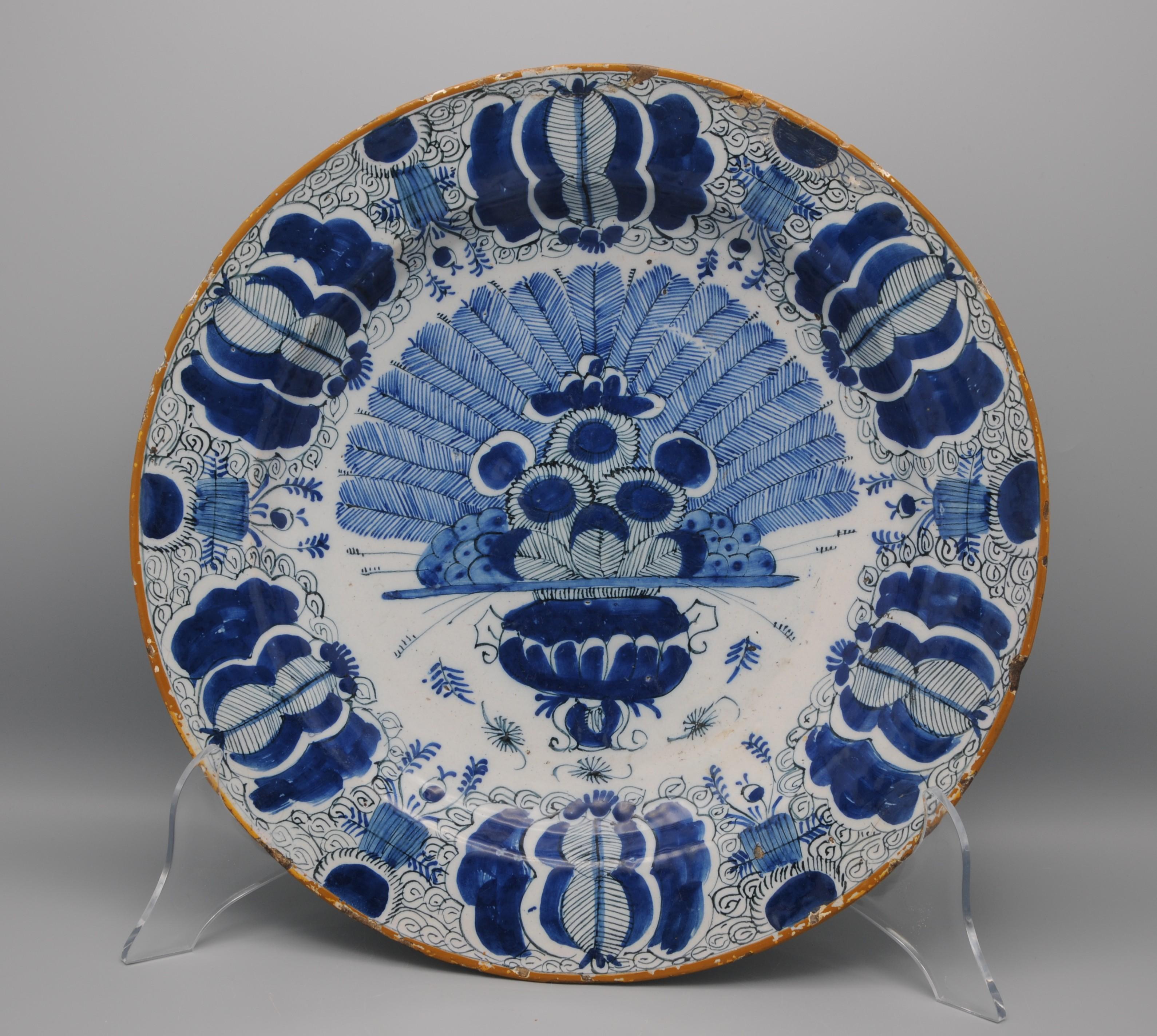 Plat hollandais Delft bleu et blanc 