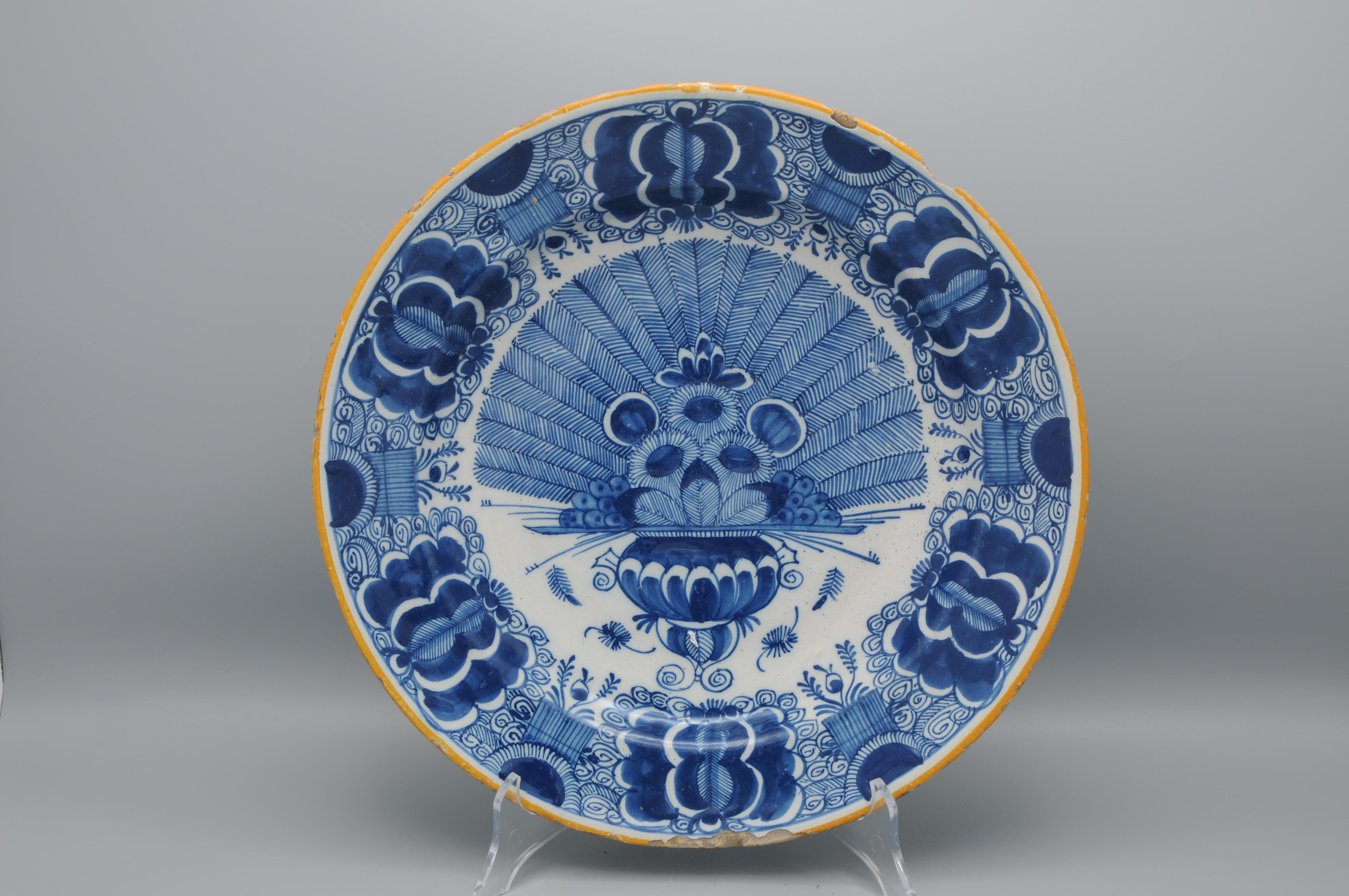 Plat hollandais Delft bleu et blanc 