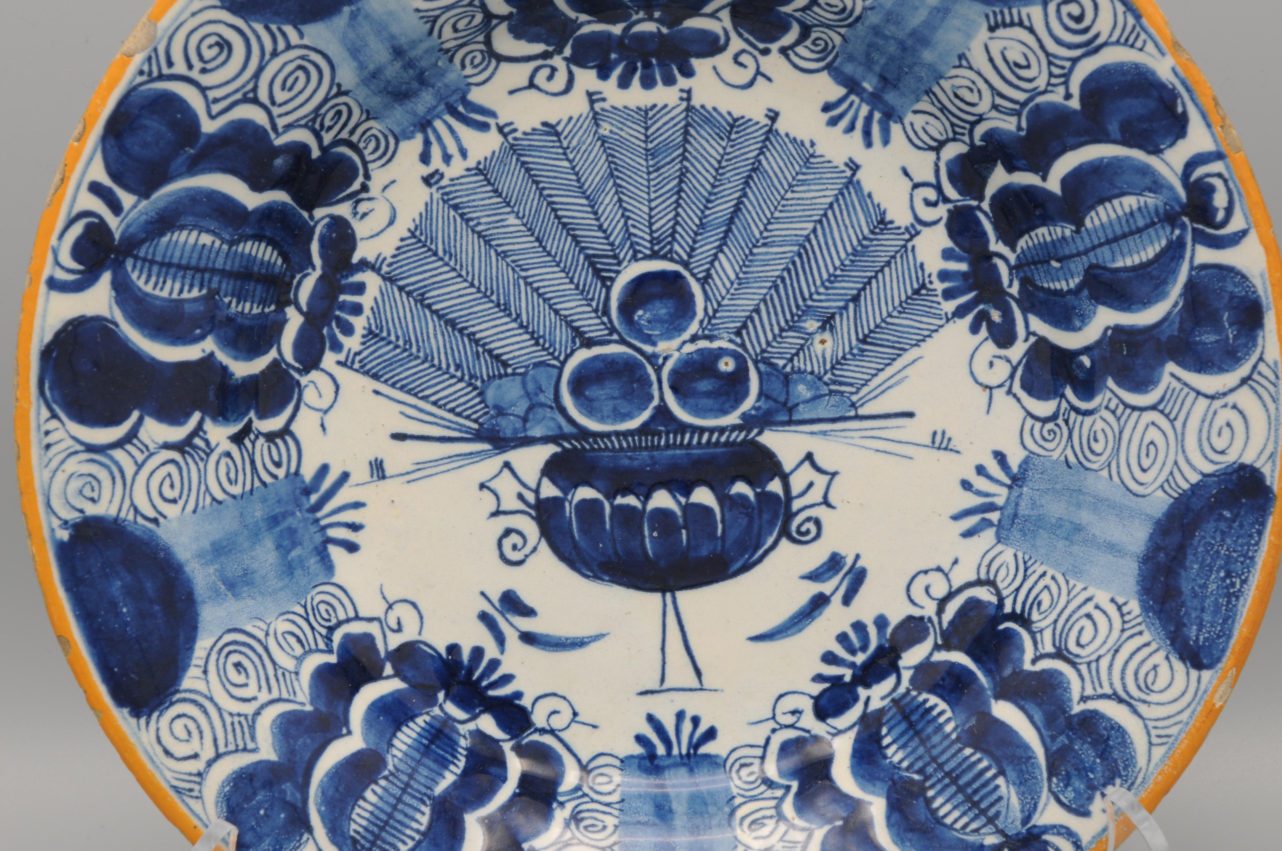 Chinoiserie Delft 'Peacock' plate by Quirinus Mesch - second half 18th century