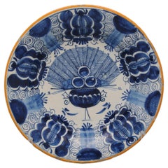 Delft 'Peacock' plate by Quirinus Mesch - second half 18th century