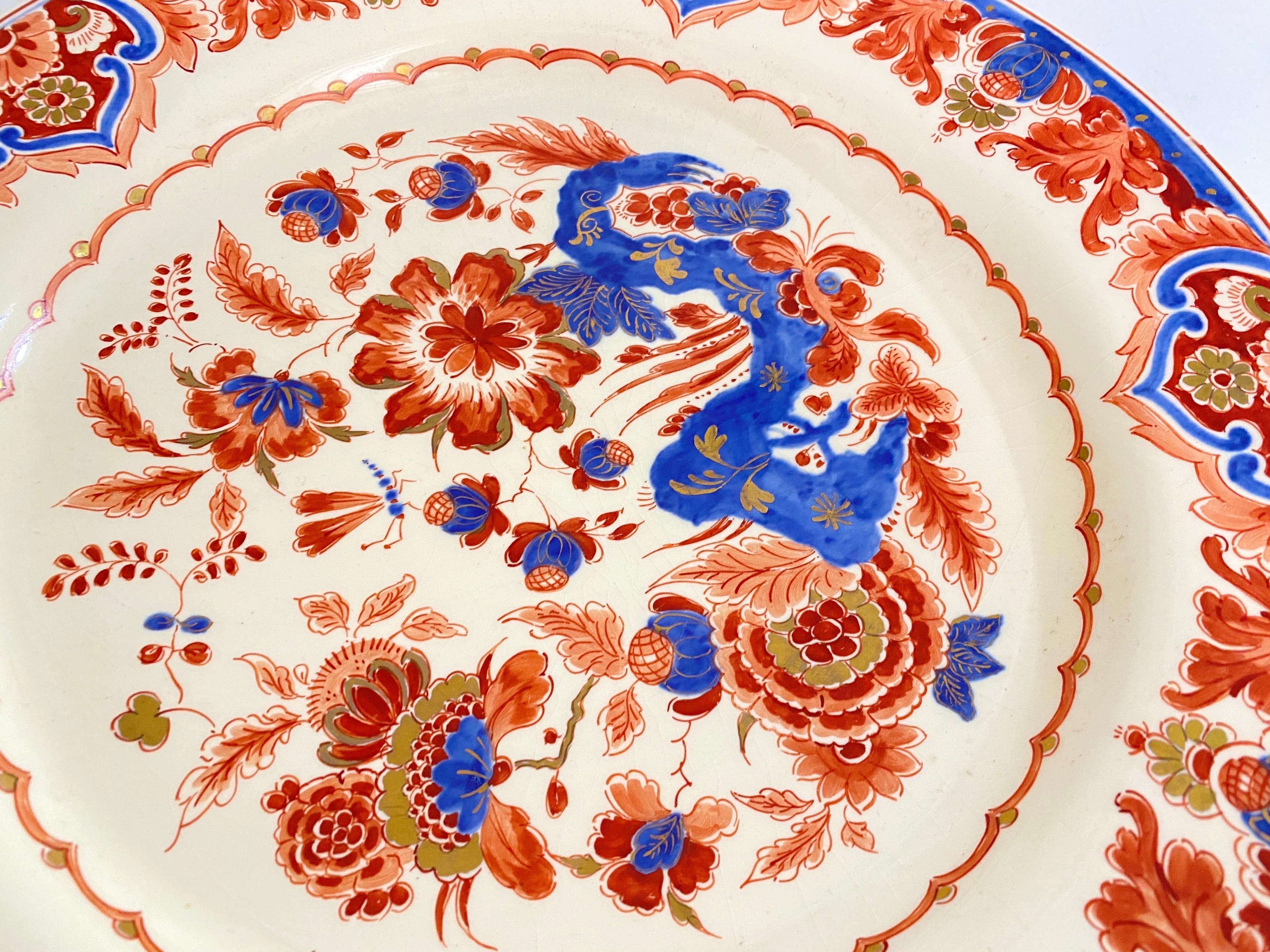 Delft Pijnacker  Earthenware Charger Holland 1968  Blue red white Color  In Good Condition For Sale In Auribeau sur Siagne, FR