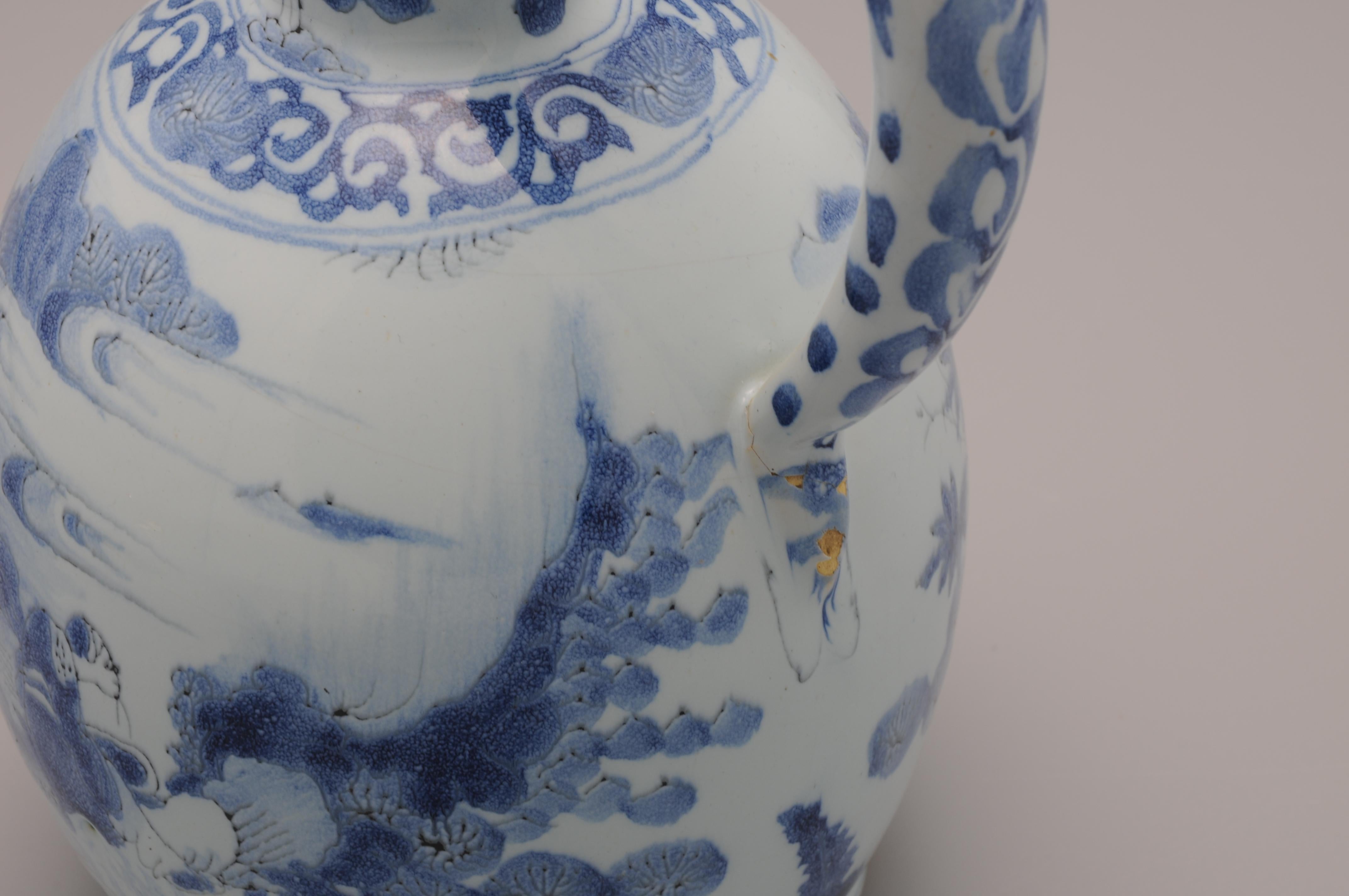 Delft Pitcher 'Chinoiserie' decor, late 17th century For Sale 3