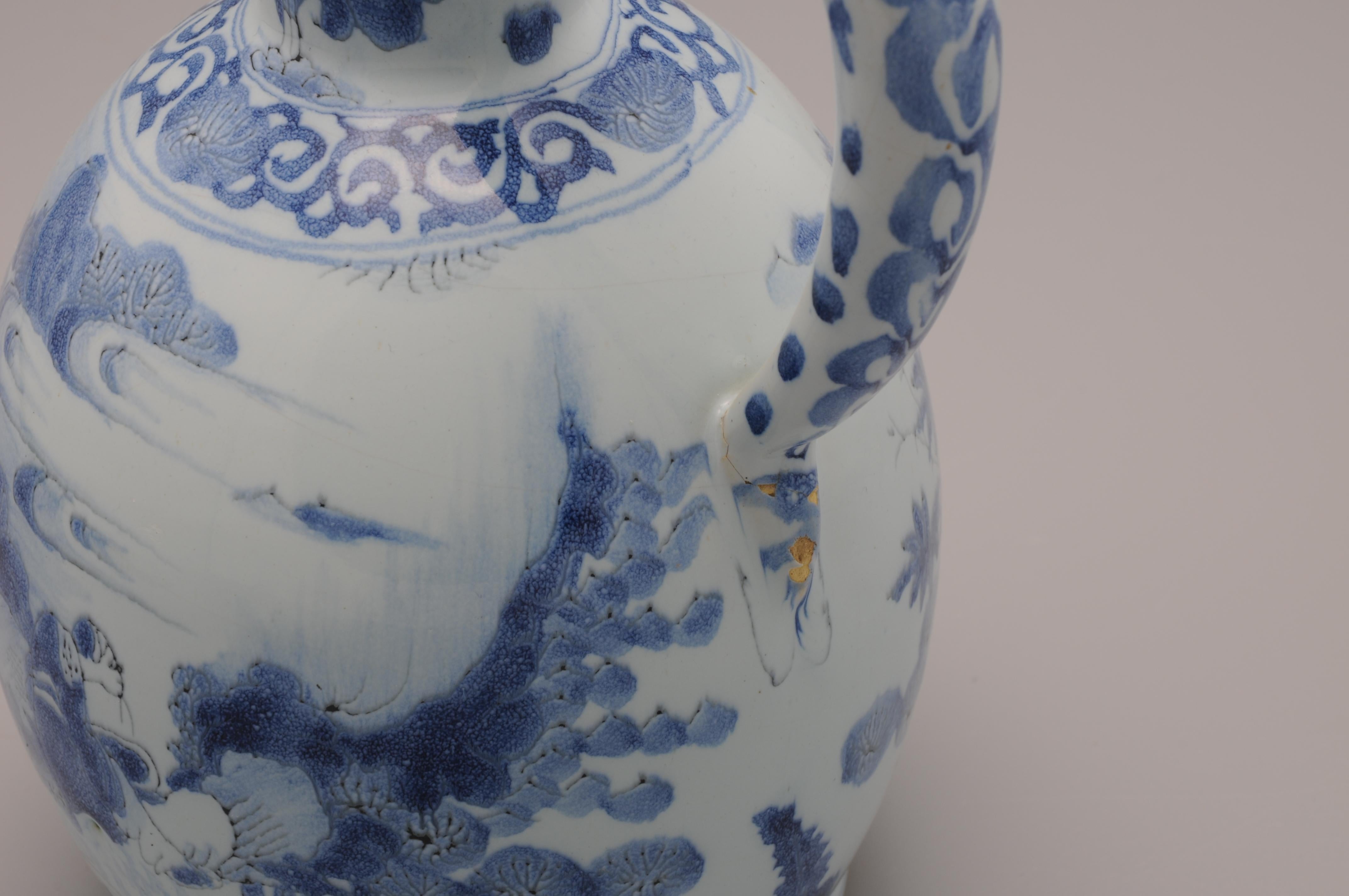 Delft Pitcher 'Chinoiserie' decor, late 17th century For Sale 2
