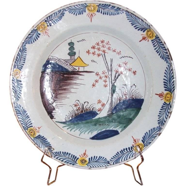 Delft Polychrome Charger For Sale