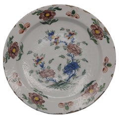 Delft - Polychrome Chinoiserie Floral Charger, 18th century