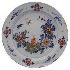 Delft - Polychrome Chinoiserie Floral Charger, 18th century
