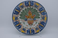 Delft - polychrome 'Peacock feather' charger- late 18th century