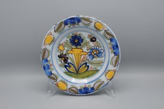 Delft polychrome plate 'boerendelfts' - early 19th century