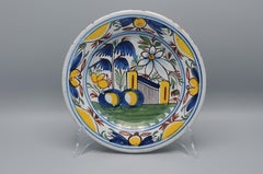 Delft polychrome plate 'boerendelfts' - early 19th century