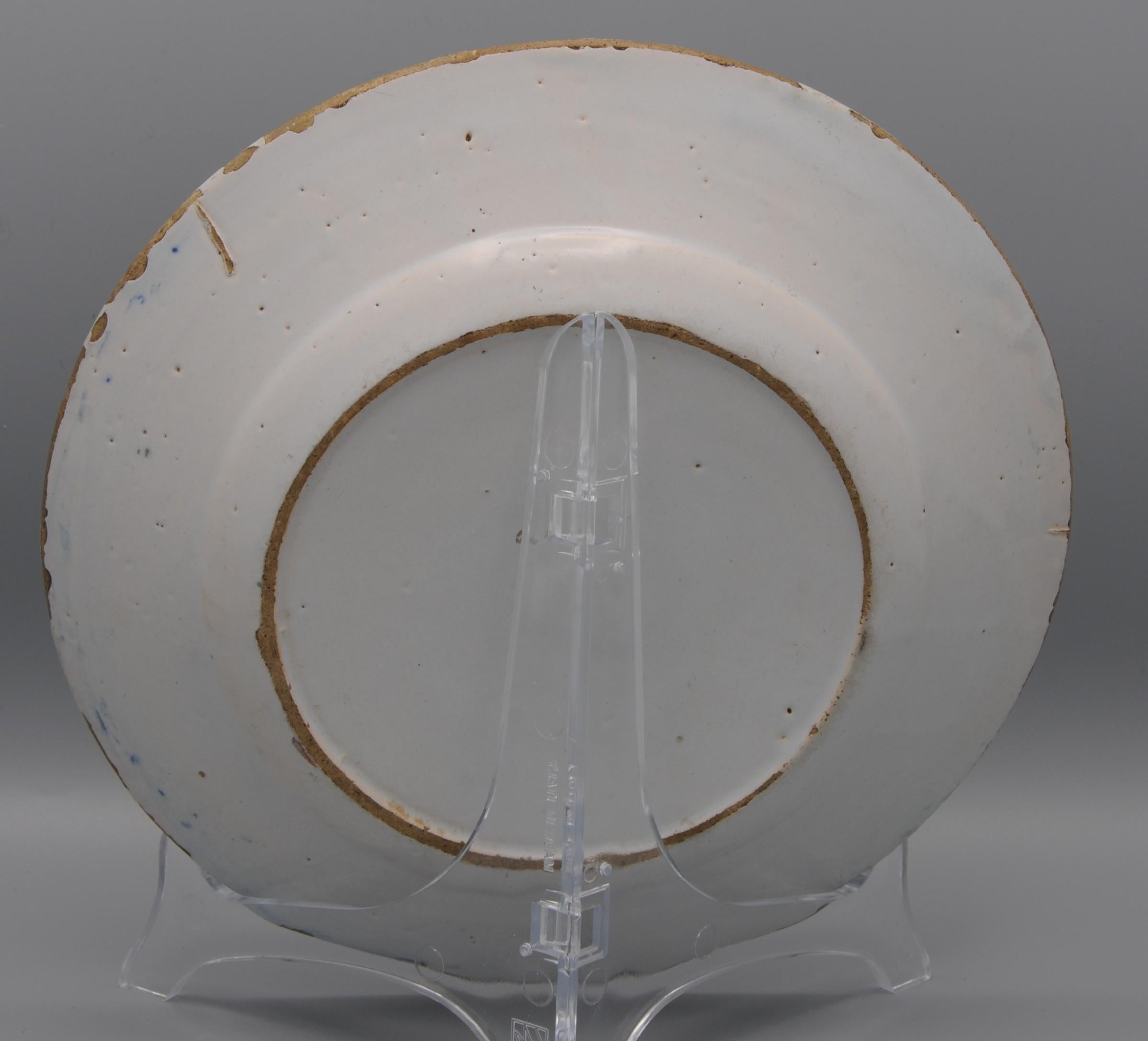 Assiette polychrome 'boerendelfts' de Delft - début du 19ème siècle en vente 1