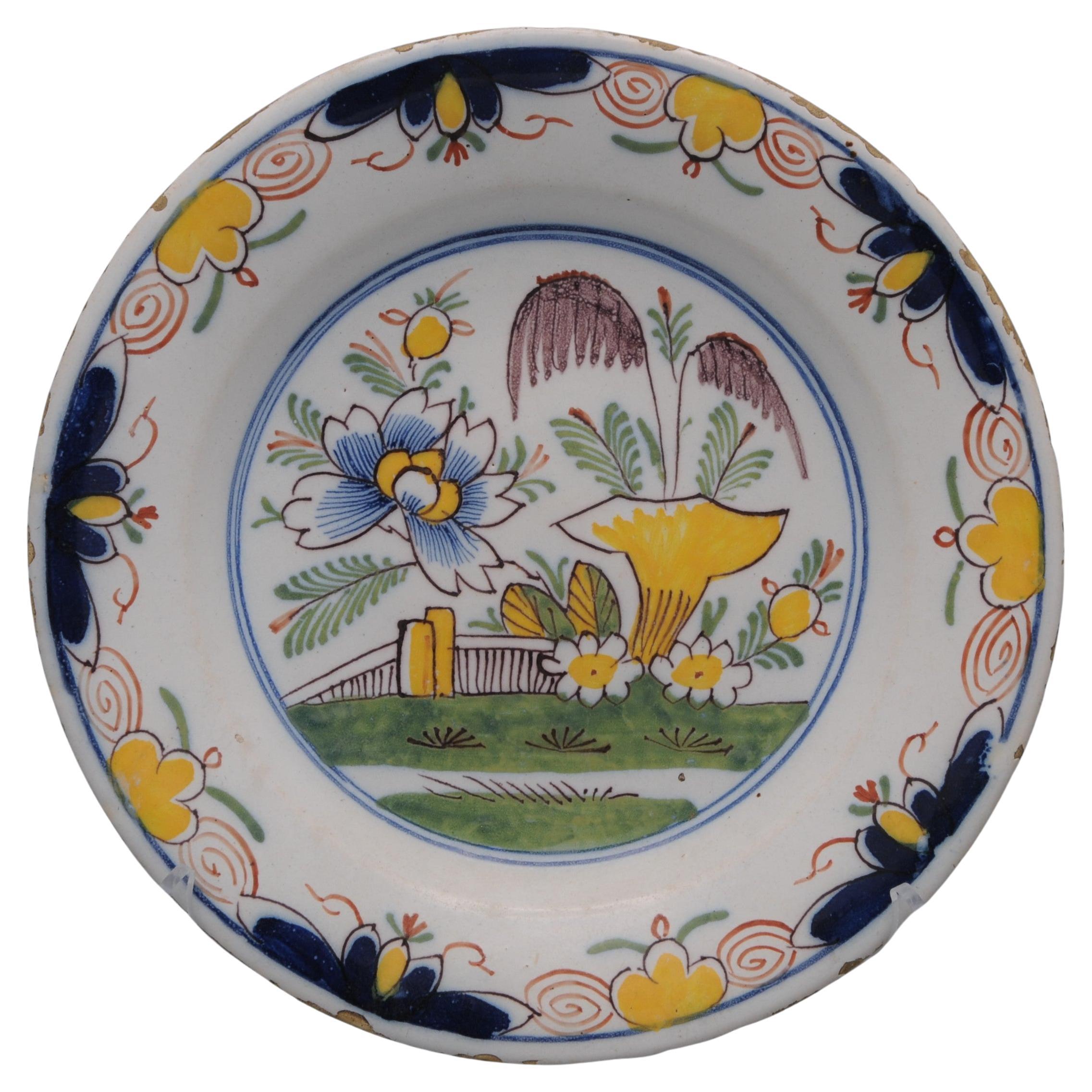 Plato policromado de Delft "boerendelfts" - principios del siglo XIX