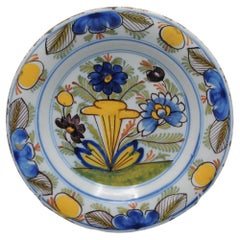 Delft polychrome plate 
boerendelfts
 - early 19th century