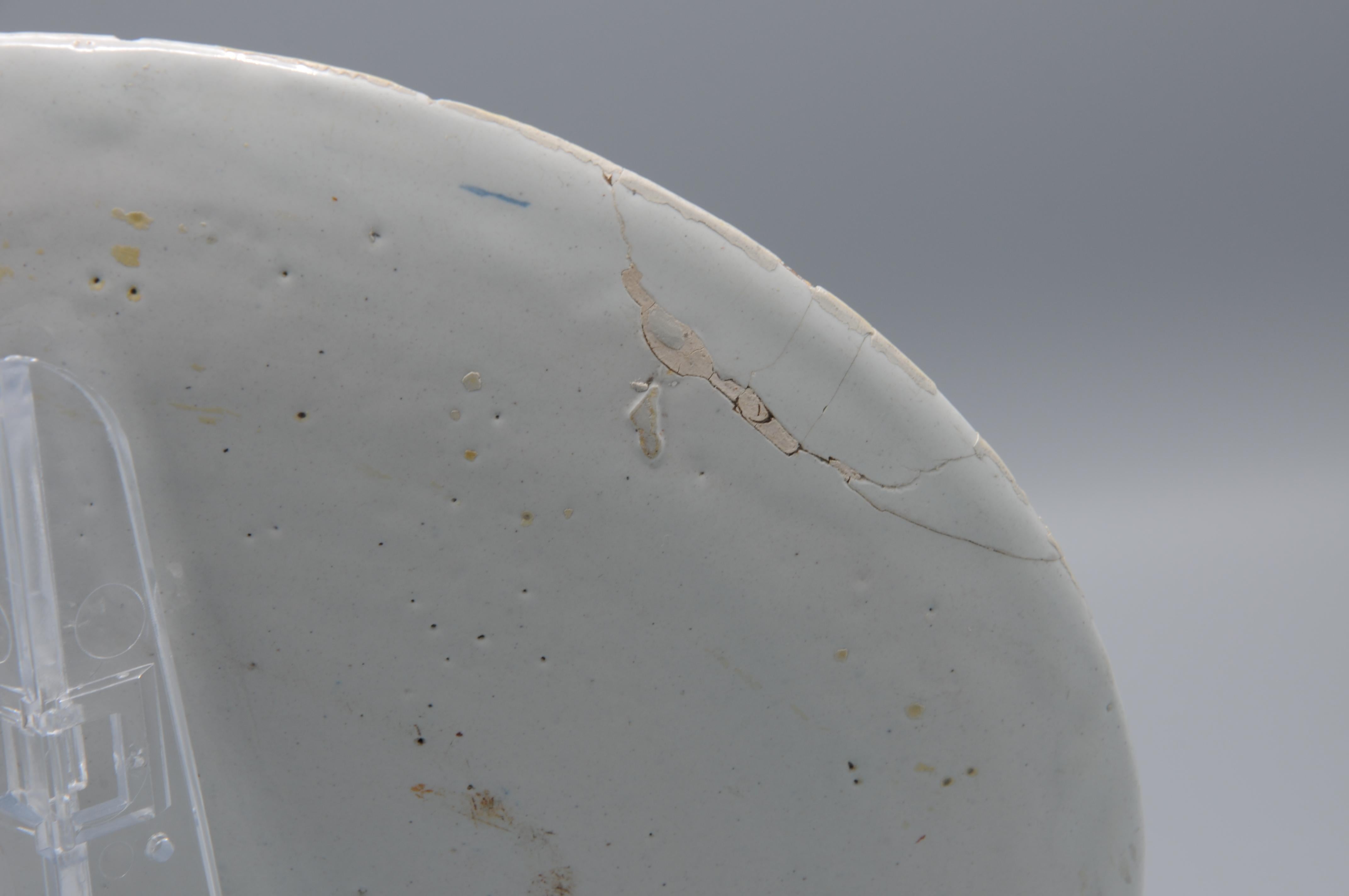 Delft polychrome plate 'lightning decor' - first half 18th century en vente 3