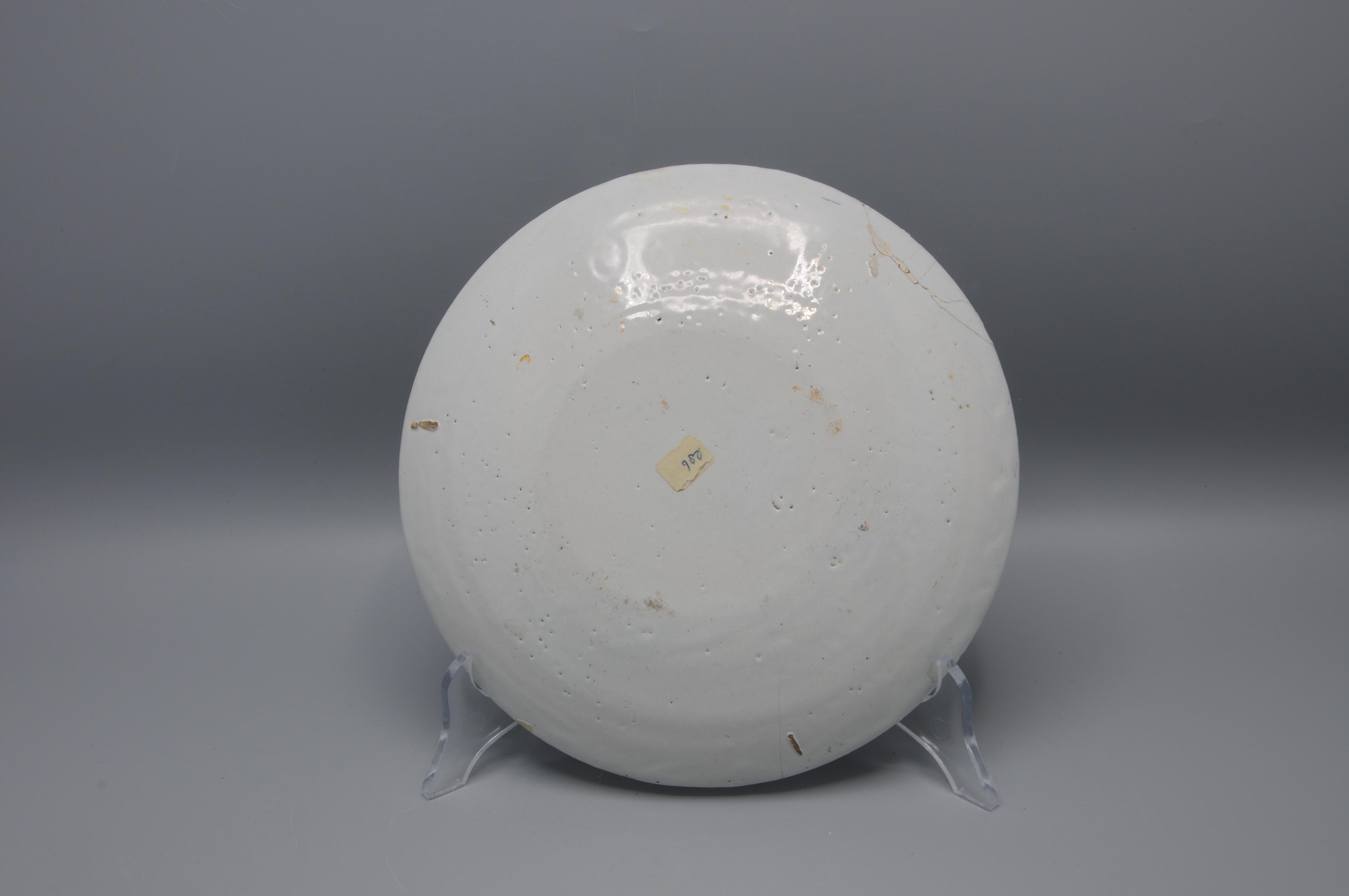 Delft polychrome plate 'lightning decor' - first half 18th century en vente 6