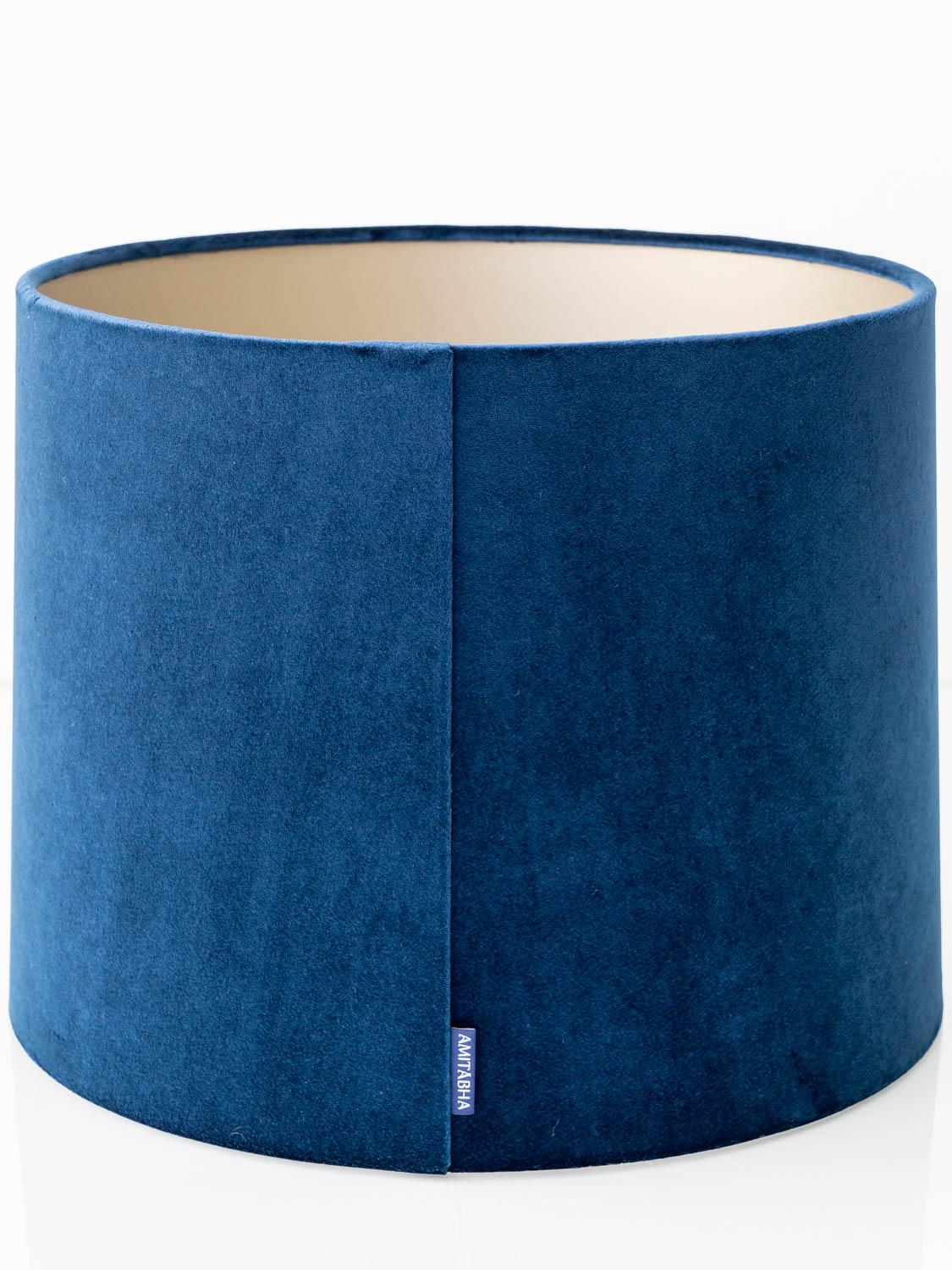 Delft Polychrome Table Lamp by Tichelaar Makkum with New Indigo Velvet Shade For Sale 2