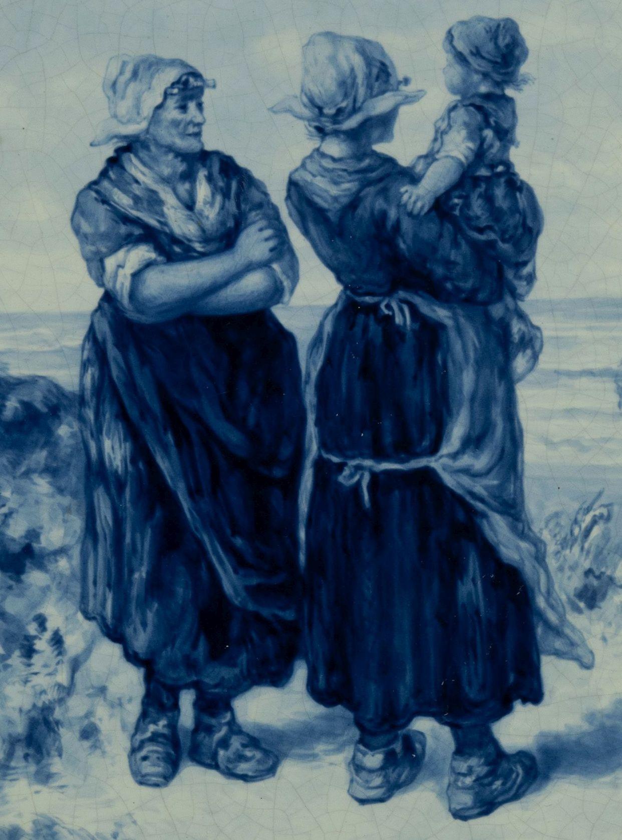 Faïence Delft, Porceleyne Fles Applique d'après une peinture d'E. Verveer  1901 en vente