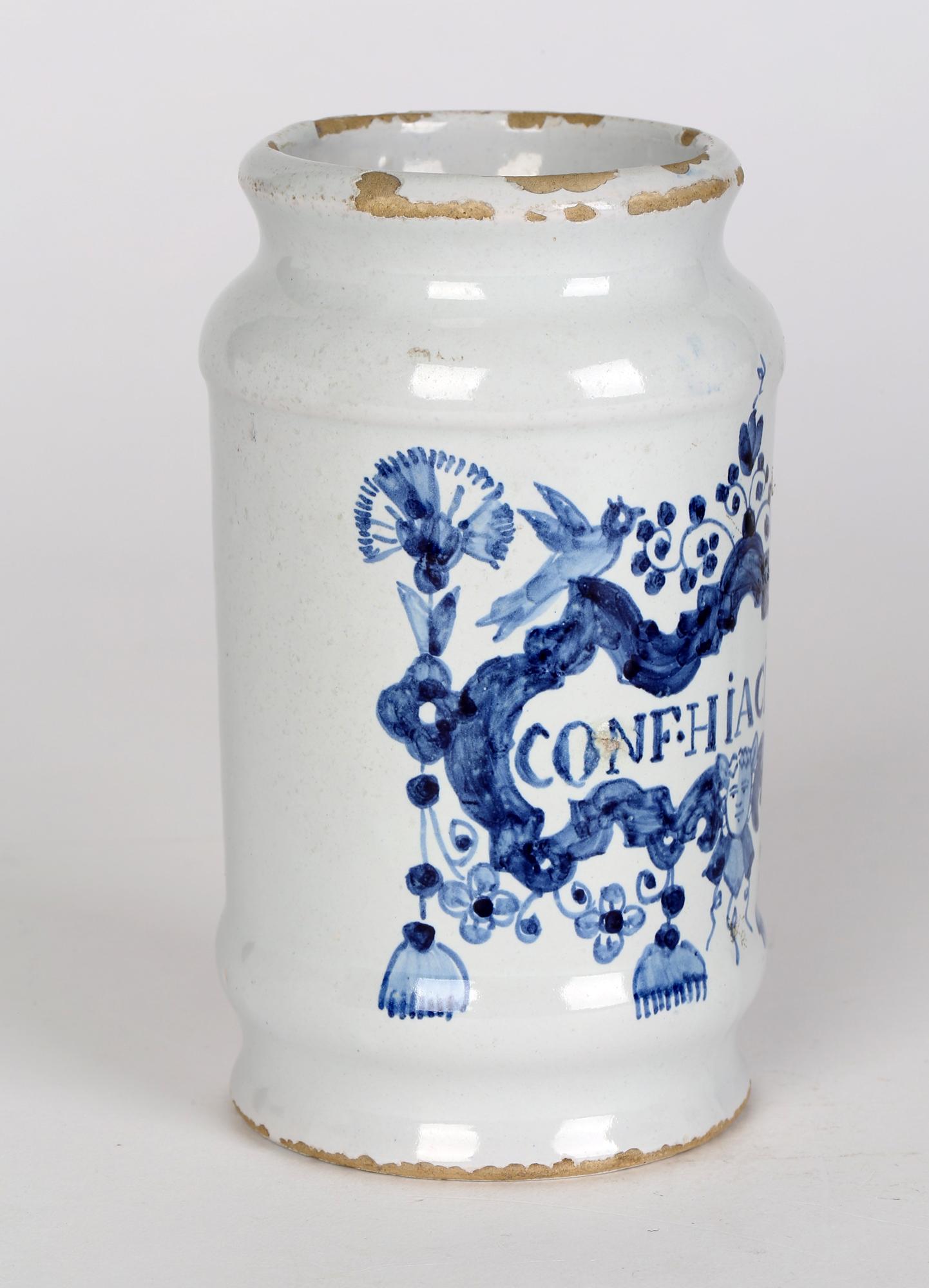 Delft Pottery Apothecary Jar Marked Conf.Hiacintor 5