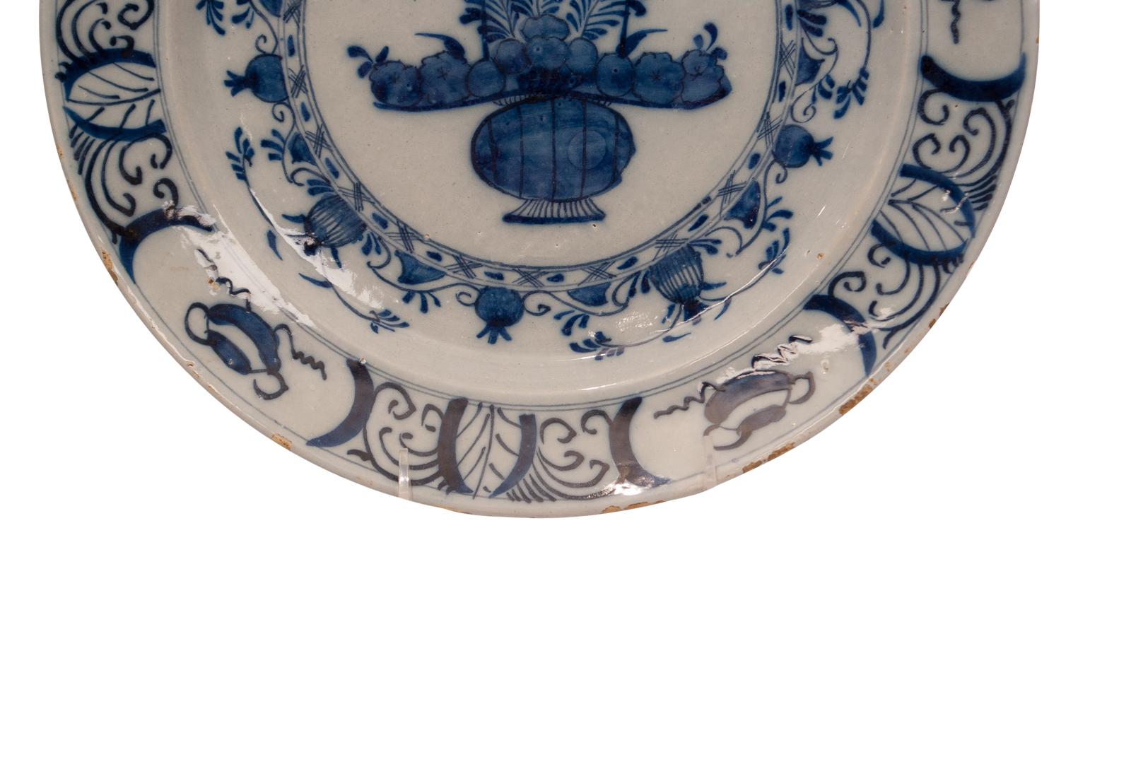 Dutch Delft Pottery Charger, Holland, circa 17th-18th Century