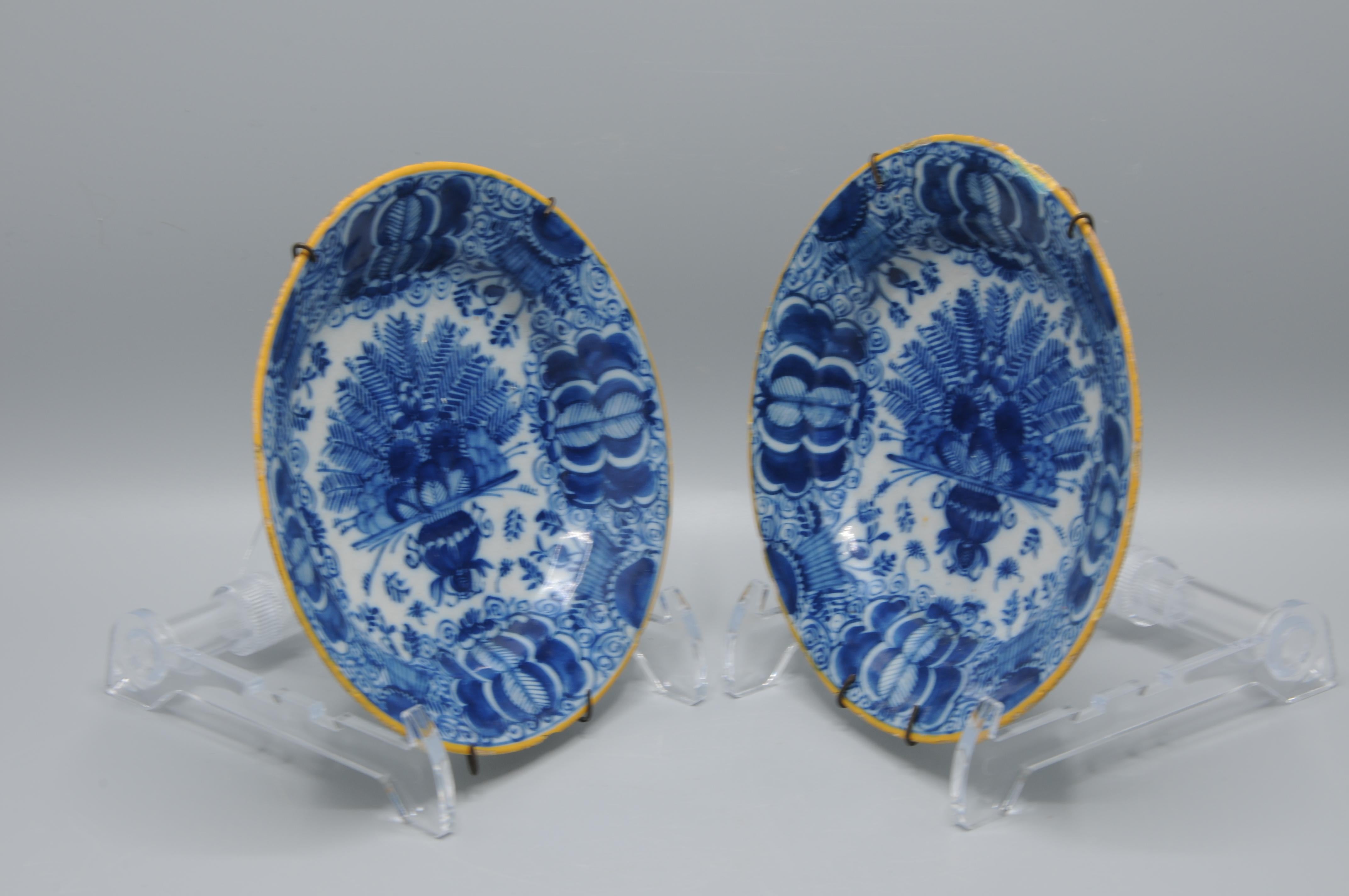 Delft - set of small 'Peacock' plates - second half 18th century For Sale 5