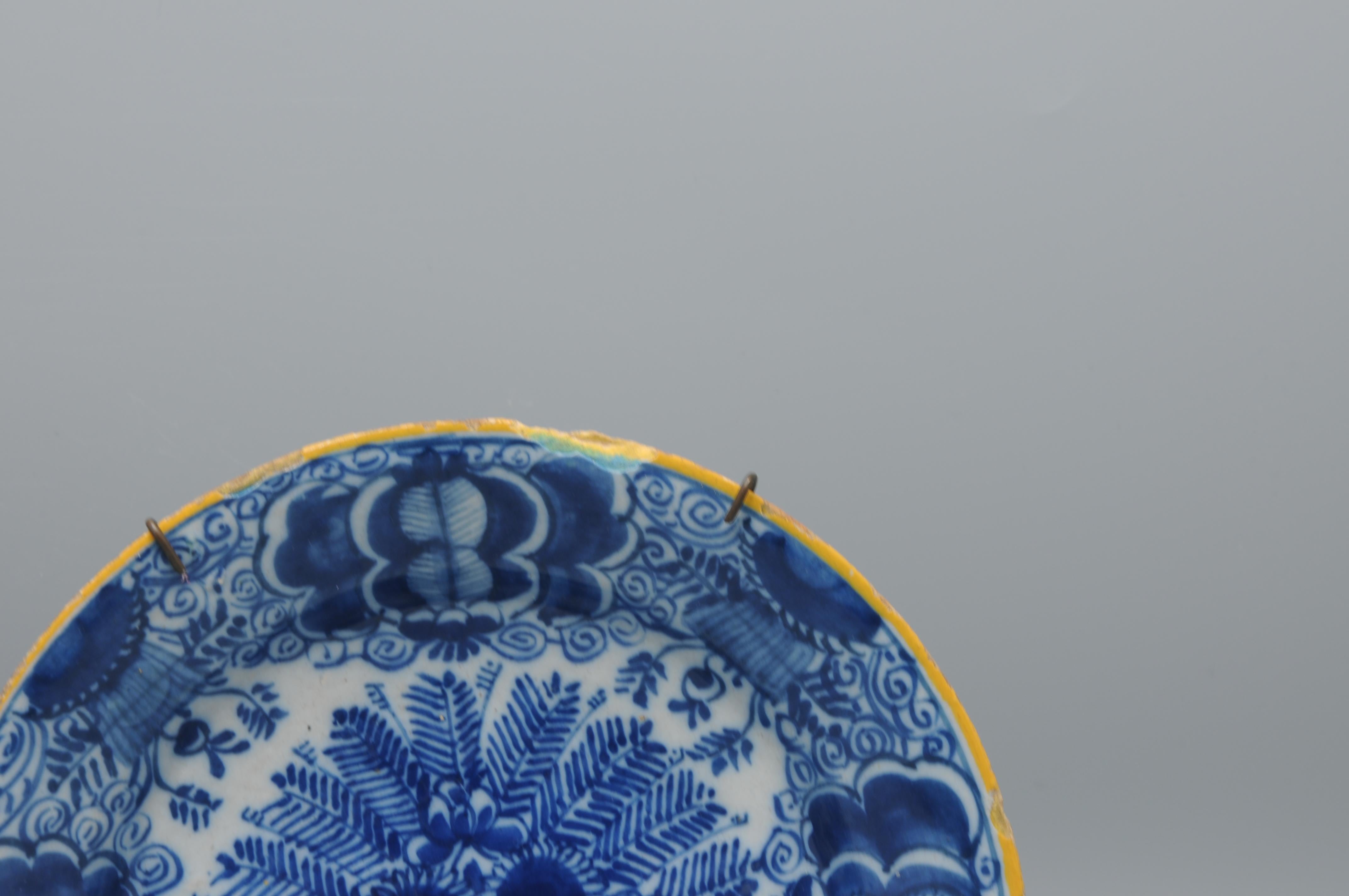 Delft - set of small 'Peacock' plates - second half 18th century For Sale 6