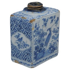 Adrianus Kocx, De Grieksche A - Delft Tea canister, late 17th century Adrianus Kocx, De Grieksche A - Delft Tea canister, late 17th century