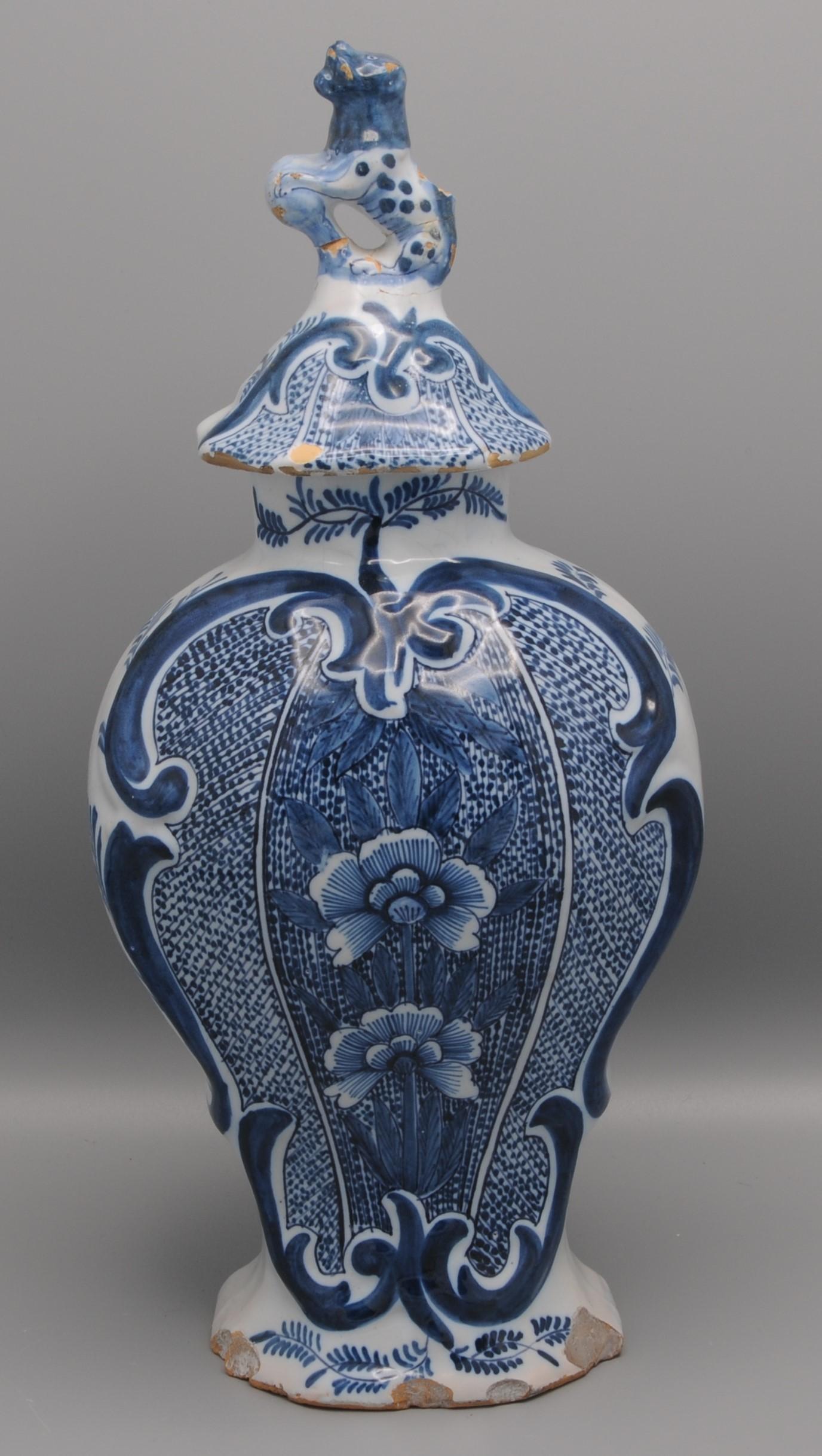 Chinoiserie Delft vase by 