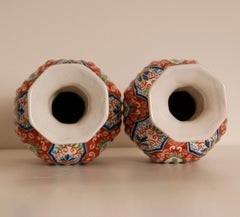 Vases de Delft Vases à bouton polychrome Vintage Delftware Ceramic a Pair