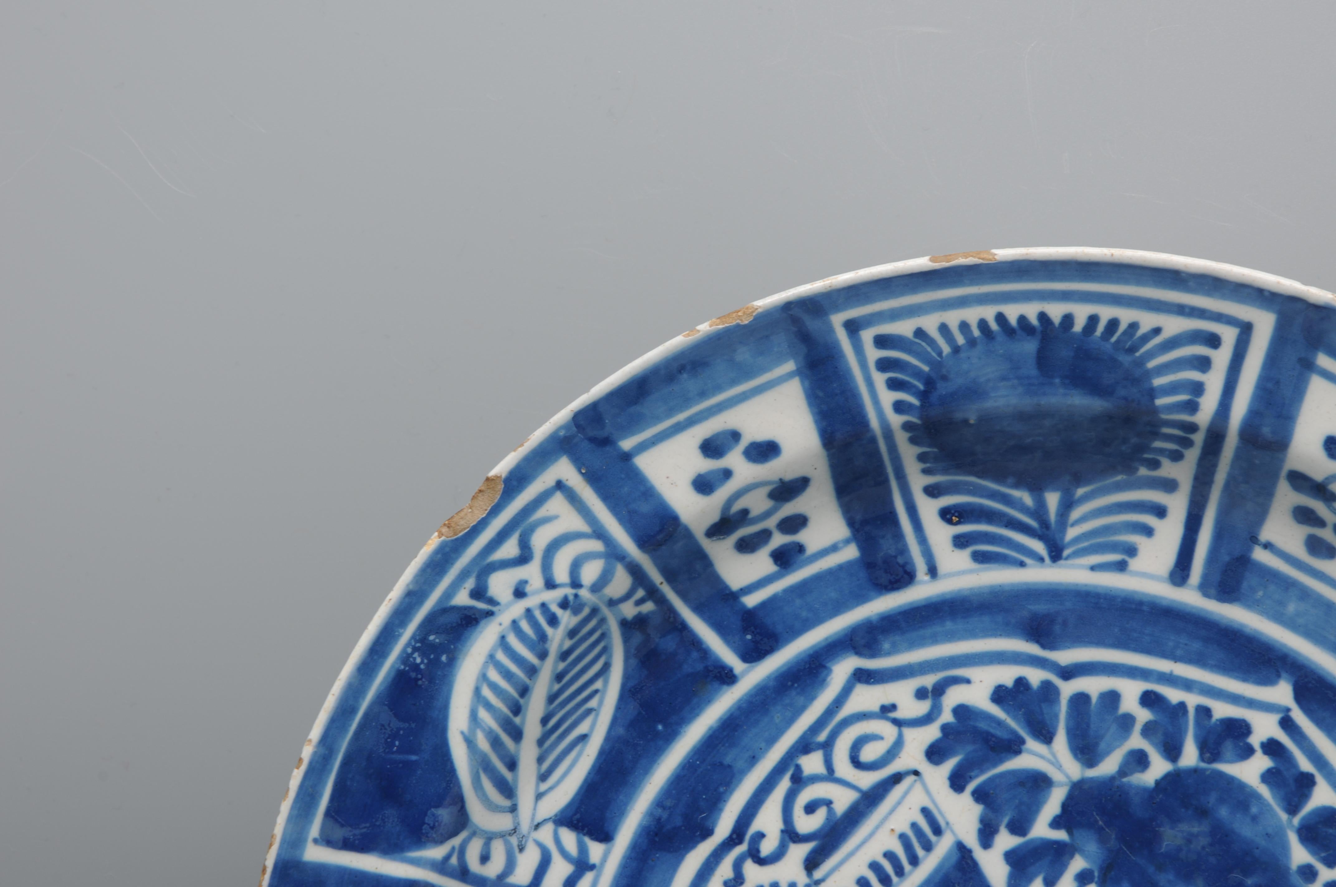 Néerlandais Delft - Plat 'Kraak' de style Wanli - fin 17e / début 18e siècle en vente