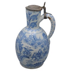 Vintage Delft - Wanli style pitcher chinoiserie decor, second half 17th century