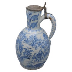 Delft - Pichet de style Wanli à décor de chinoiseries, seconde moitié du XVIIe siècle