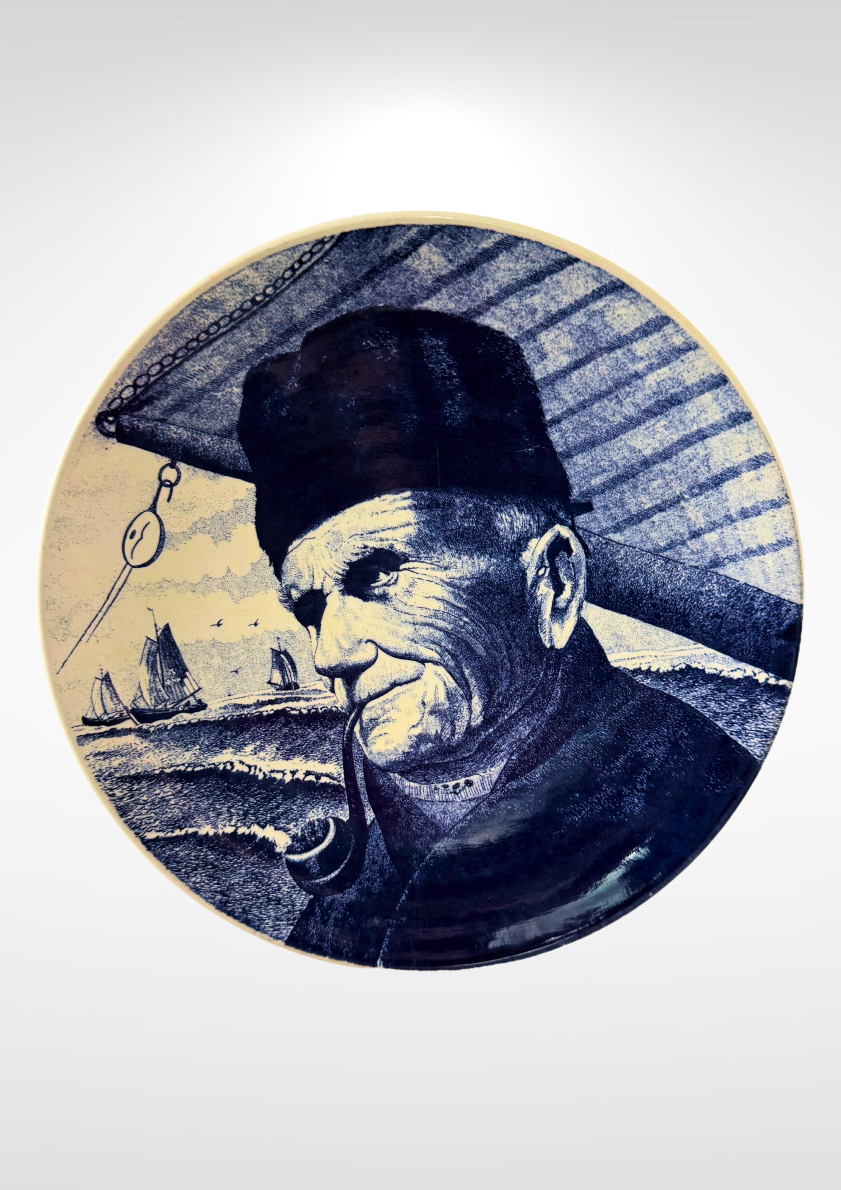 Delfts Blauw Chemkefa Holland Porzellan Charger Wandbehang Teller (Niederländisch) im Angebot