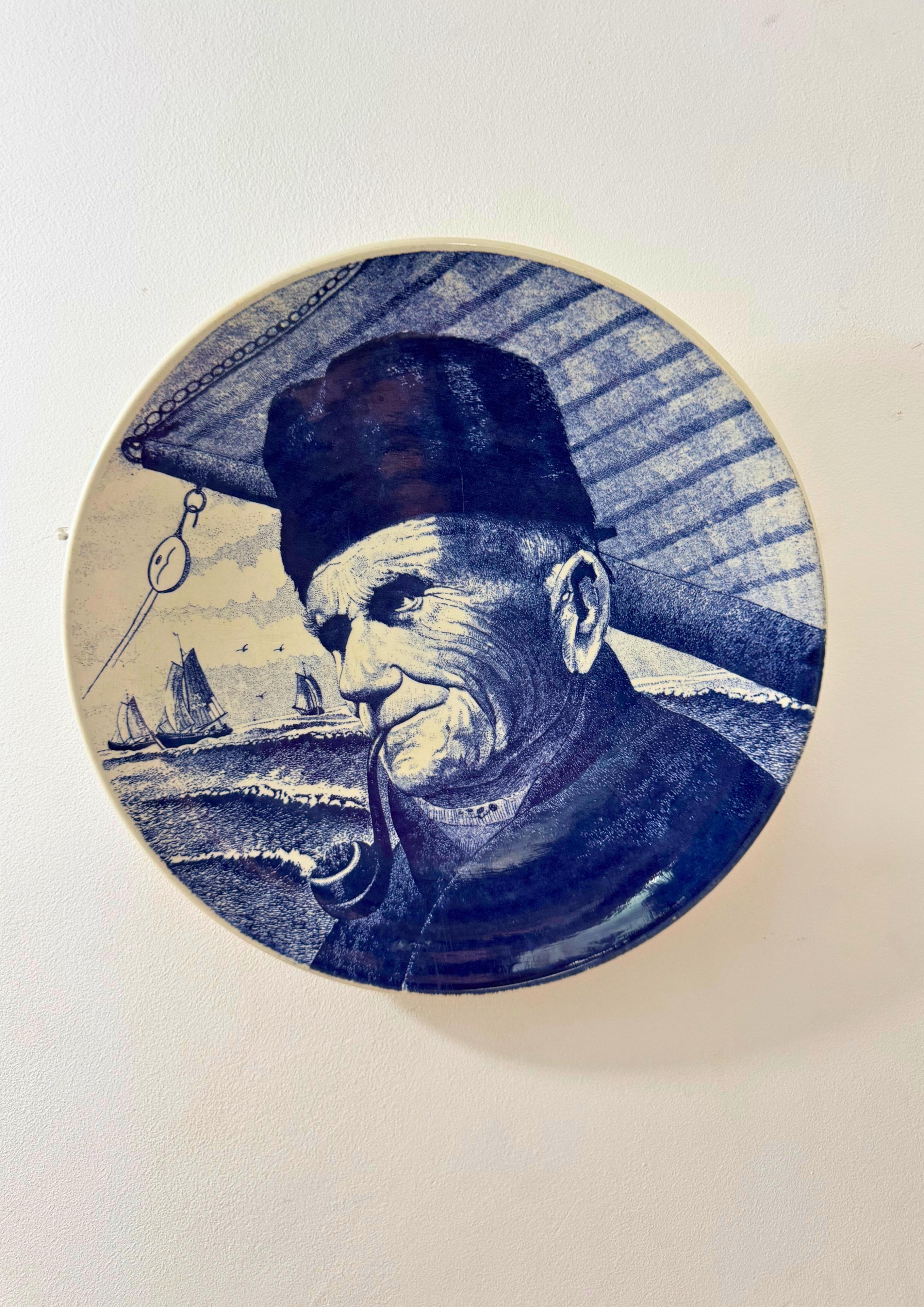 Delfts Blauw Chemkefa Holland Porzellan Charger Wandbehang Teller (Handgefertigt) im Angebot