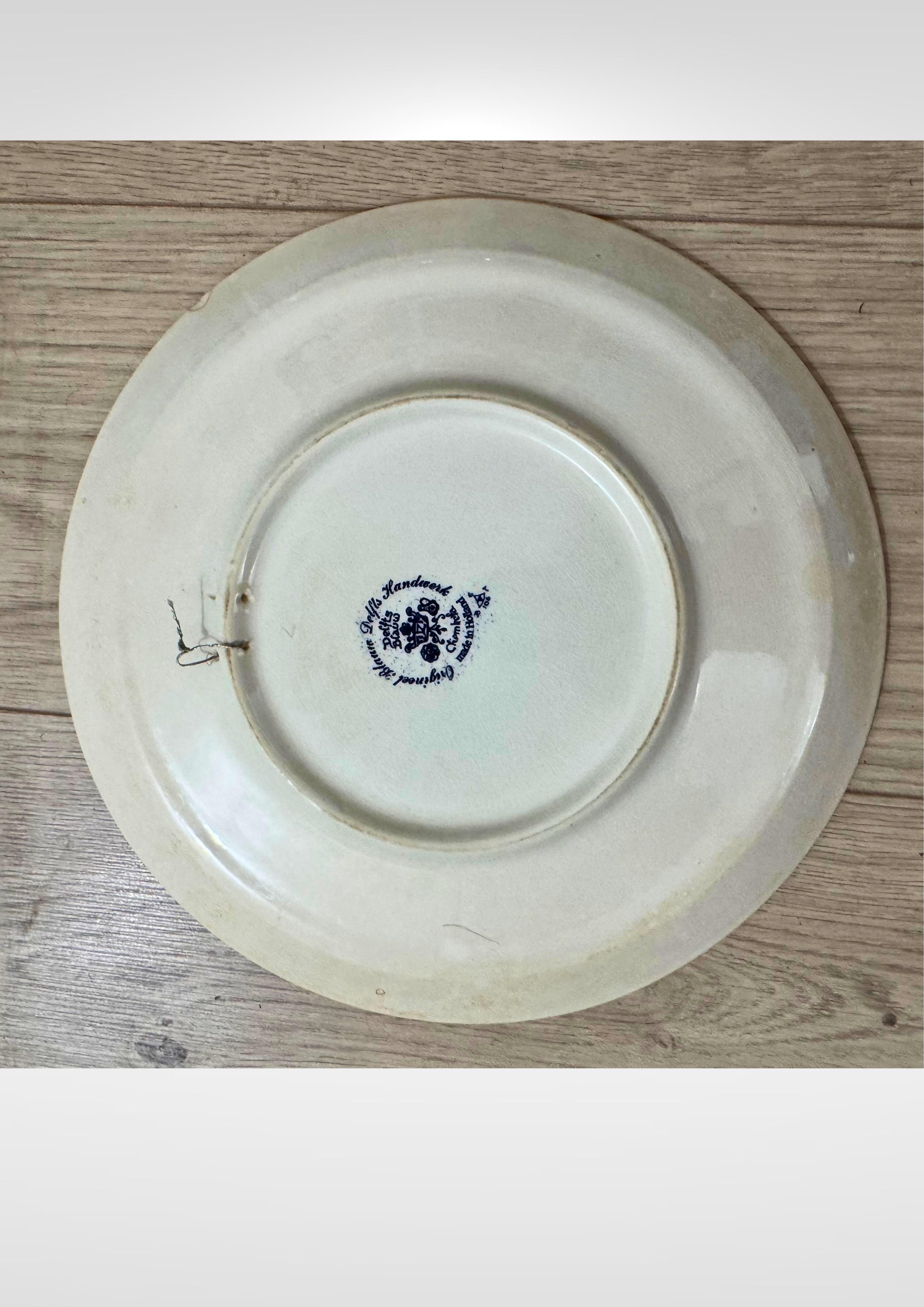 Delfts Blauw Chemkefa Holland Porzellan Charger Wandbehang Teller (20. Jahrhundert) im Angebot
