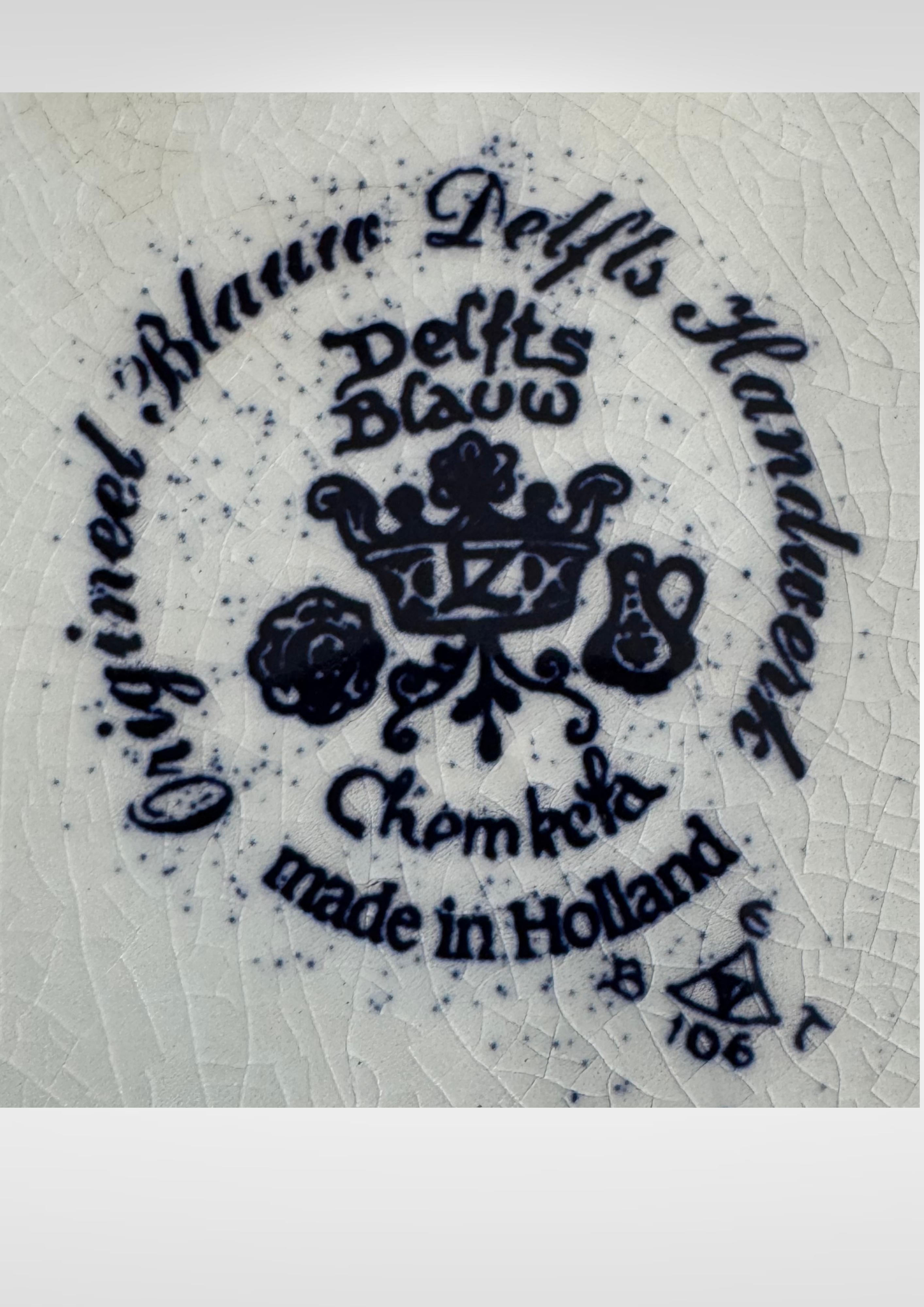 Delfts Blauw Chemkefa Holland Porzellan Charger Wandbehang Teller im Angebot 1