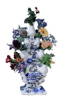 Dutch Delfts Blue colored Tulip vase set Designed by van Loes van Delft