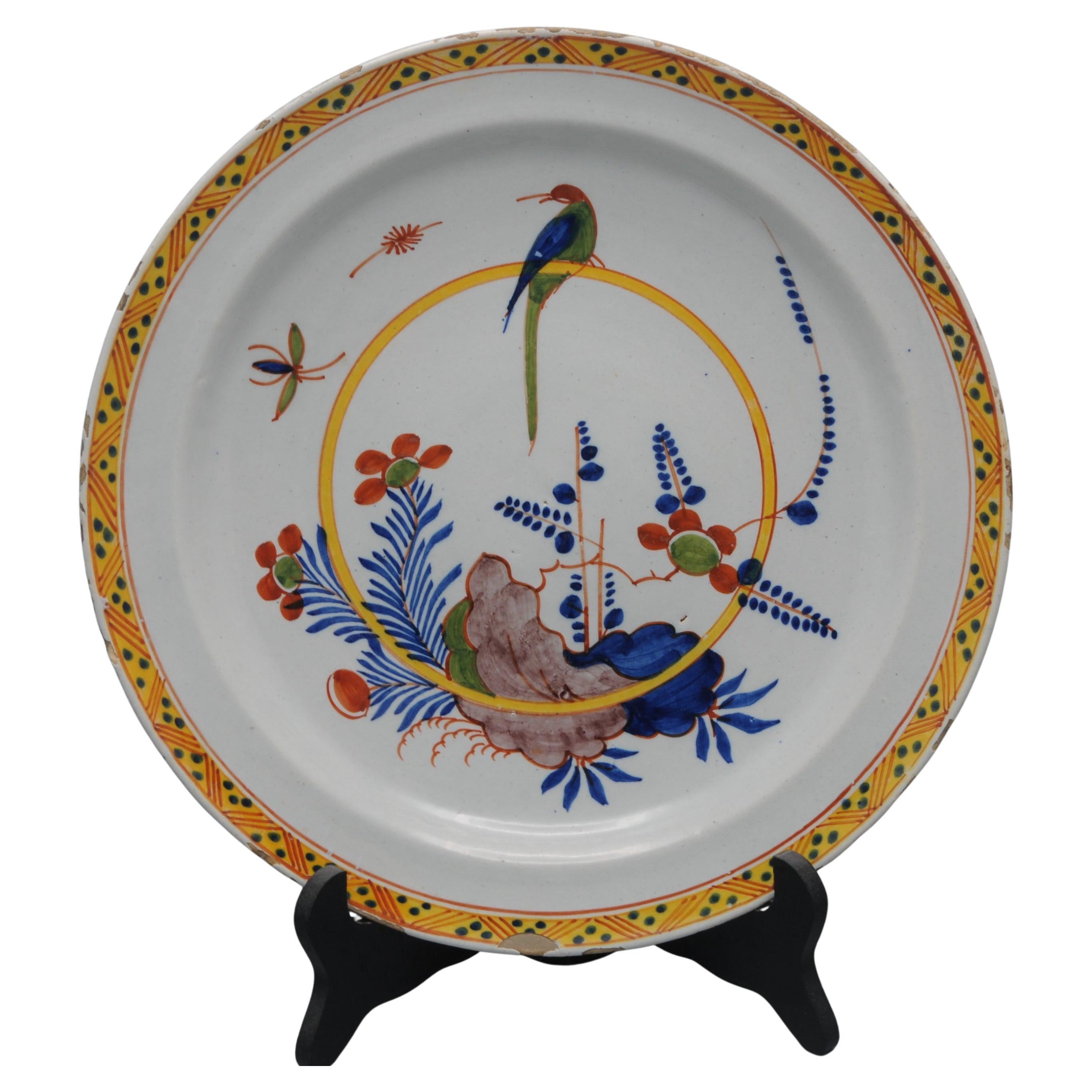 Delftware Charger with a Parrot, mid 18th century