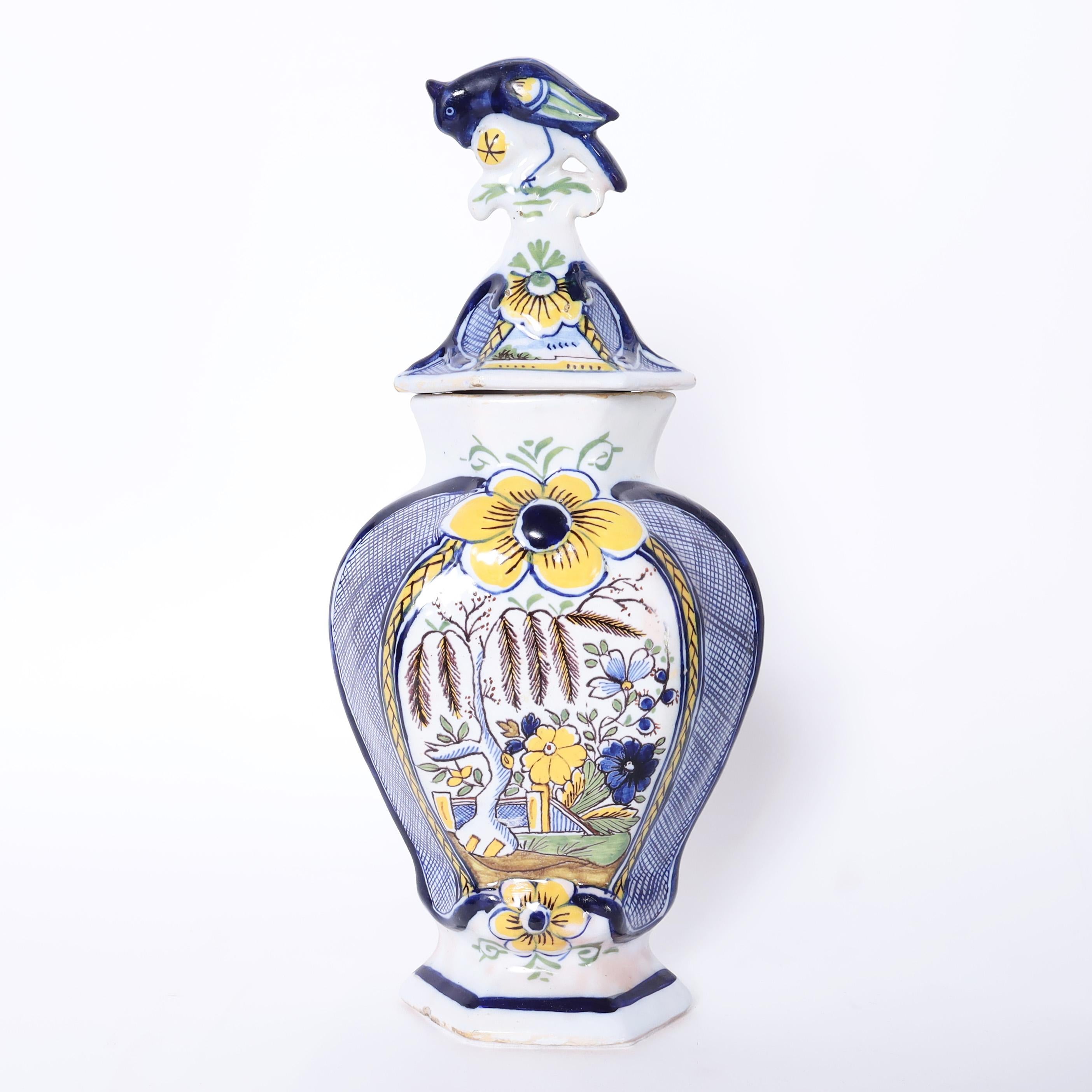 George II Delftware Group of Five Antique English Urns and Vases For Sale