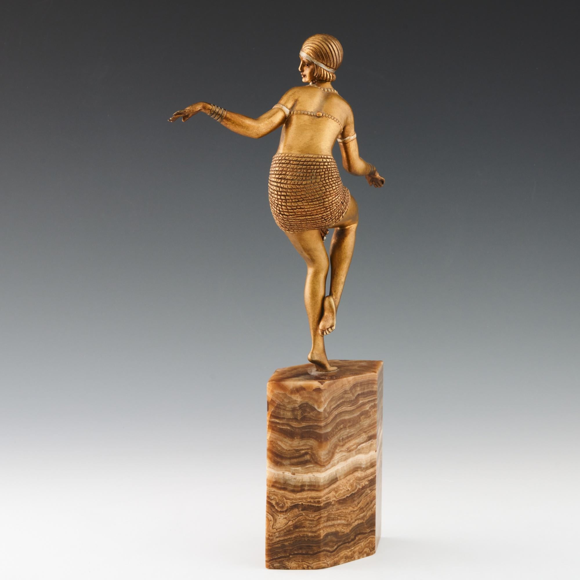 Art Deco 'Delhi Dancer' Original Demetre Chiparus Cold Painted Bronze Sculpture For Sale