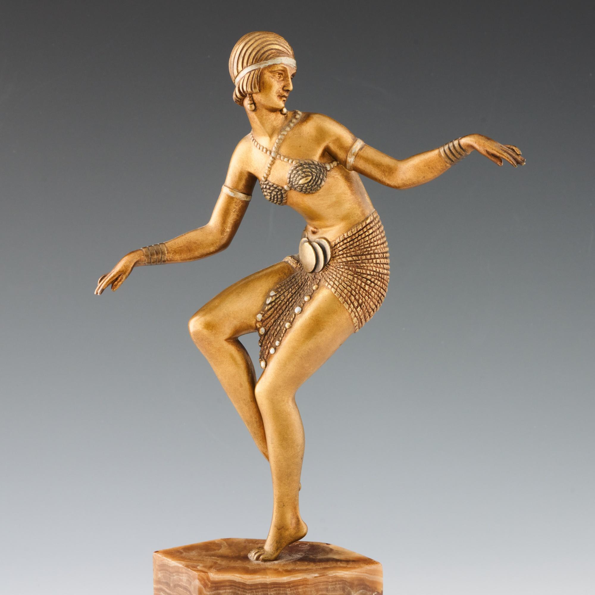 'Delhi Dancer' Original Demetre Chiparus Cold Painted Bronze Sculpture 1