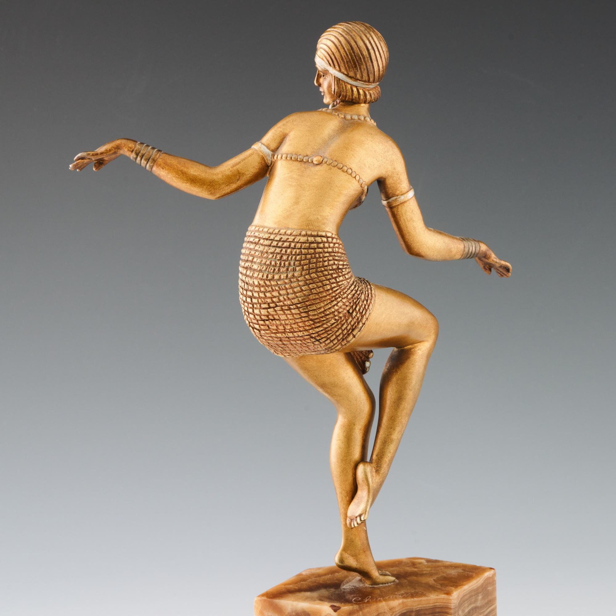 'Delhi Dancer' Original Demetre Chiparus Cold Painted Bronze Sculpture For Sale 2