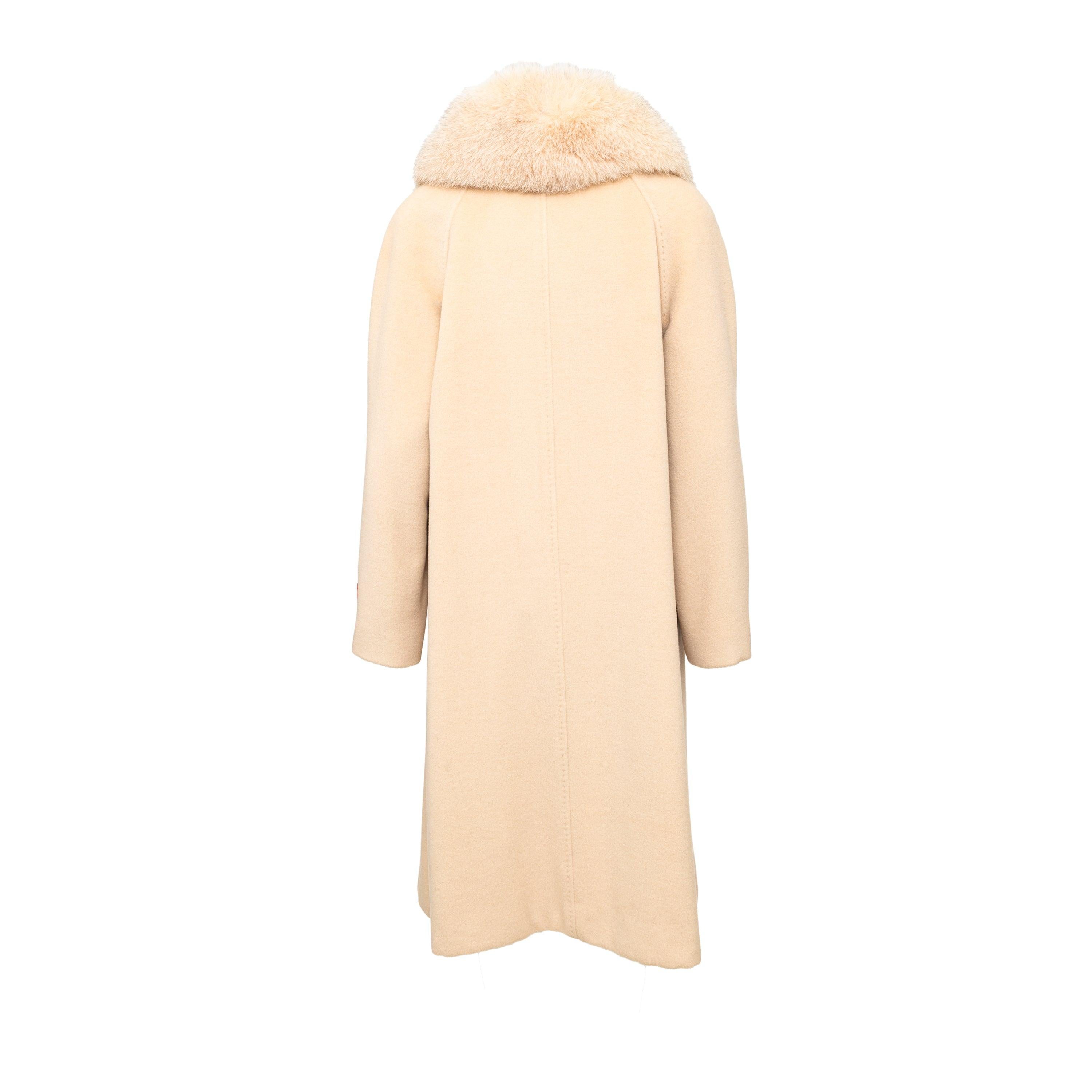 Delia Ferrari Wool and Fur Coat - '90s In Excellent Condition For Sale In Milano, IT