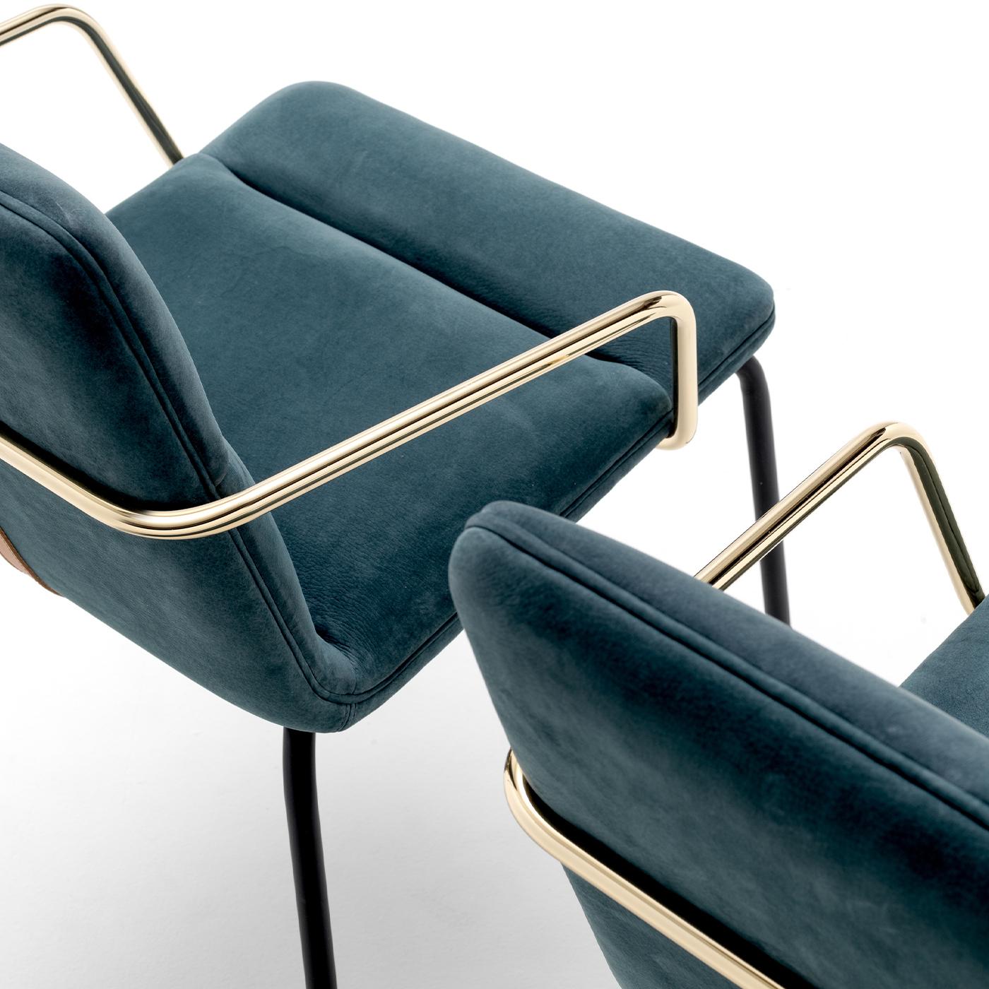 Italian Delia Luxury Blue Chair by Castello Lagravinese Studio
