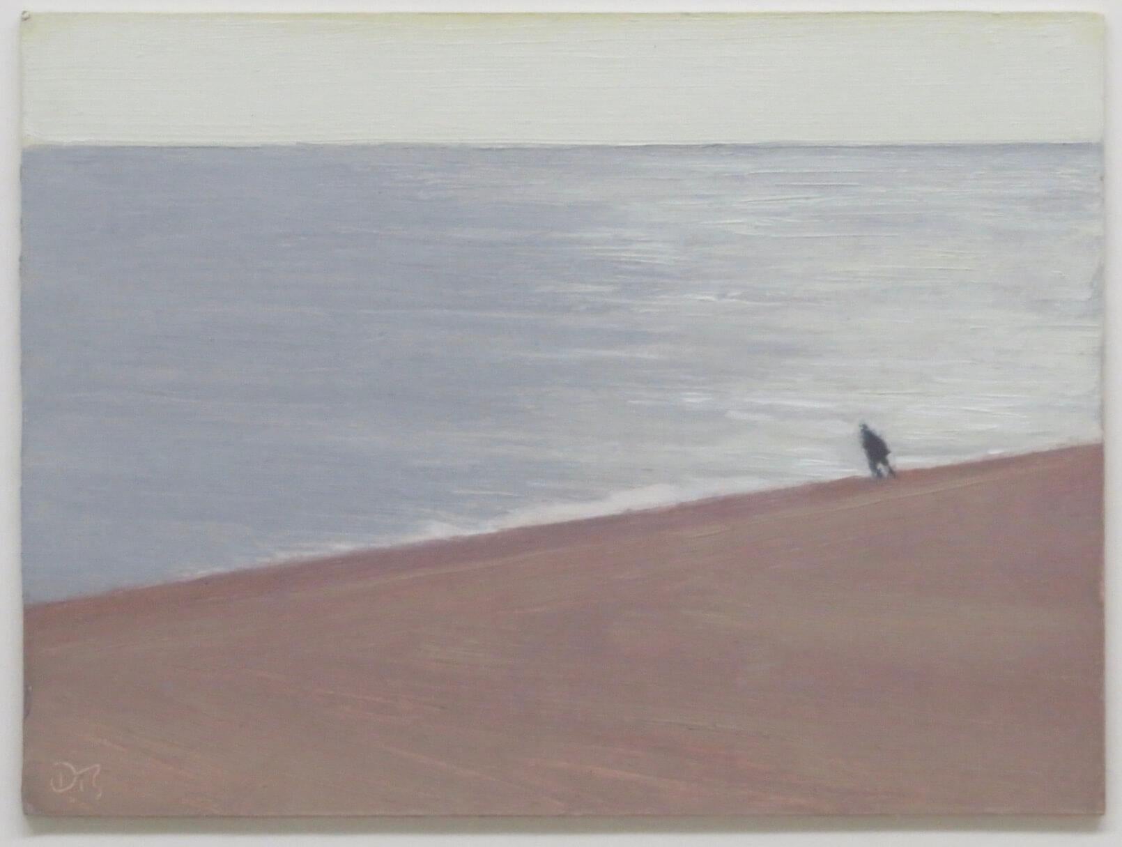 Original impressionistisches englisches Ölgemälde SOLITARY WALK ALONG THE BEACH, Original (Englische Schule), Painting, von Delia Tournay-Godfrey