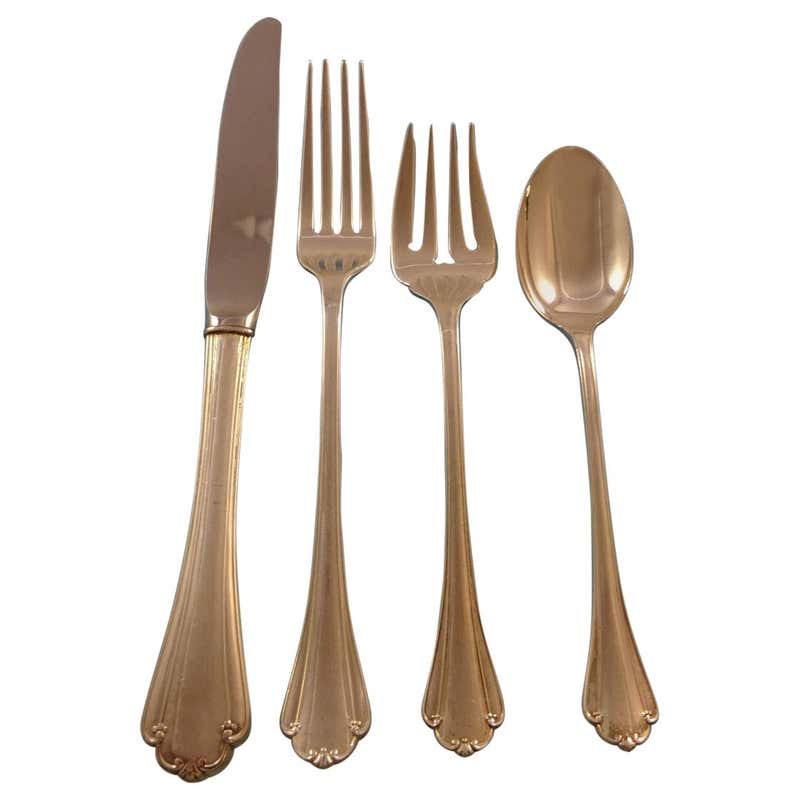 English Shell by Lunt Sterling Silver Flatware Service for Eight Set 55 ...