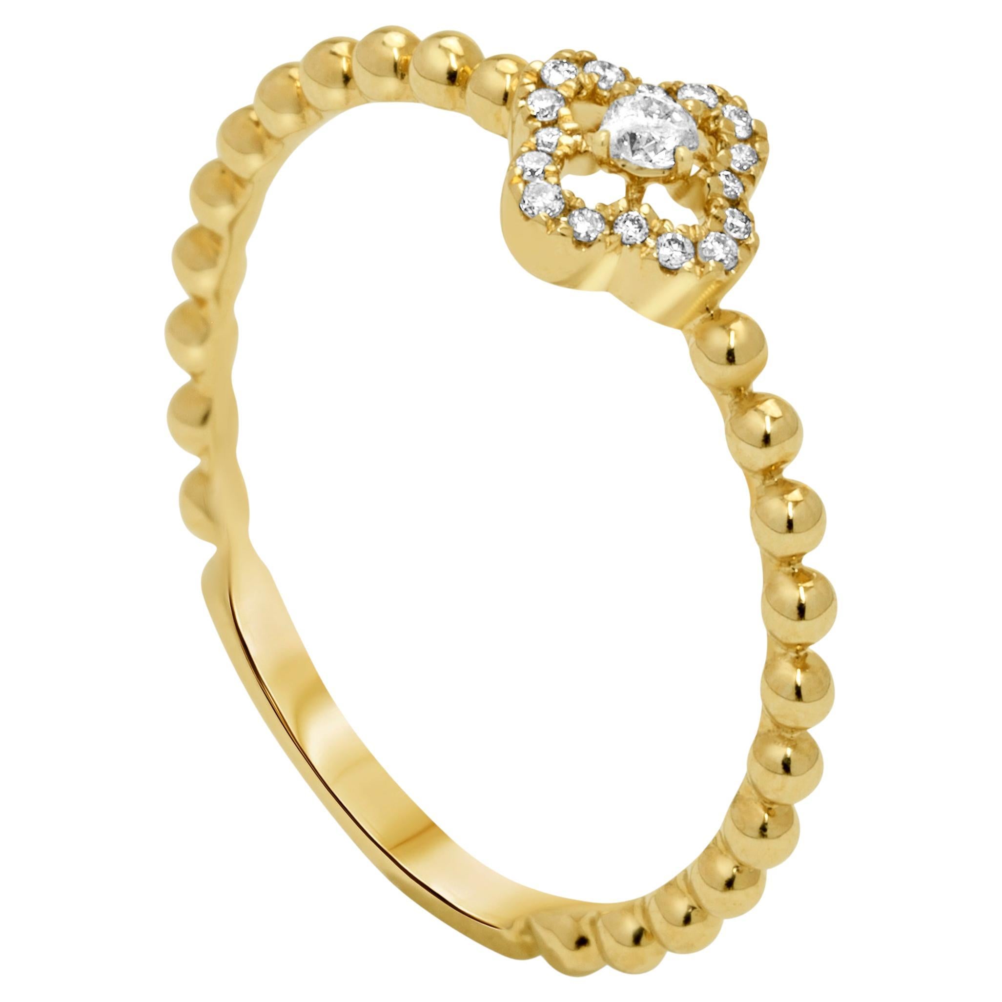 Delicate 0.08 Carat G-H, SI Round Diamond Ring in 14k Yellow Gold