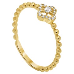 Delicate 0.08 Carat G-H, SI Round Diamond Ring in 14k Yellow Gold