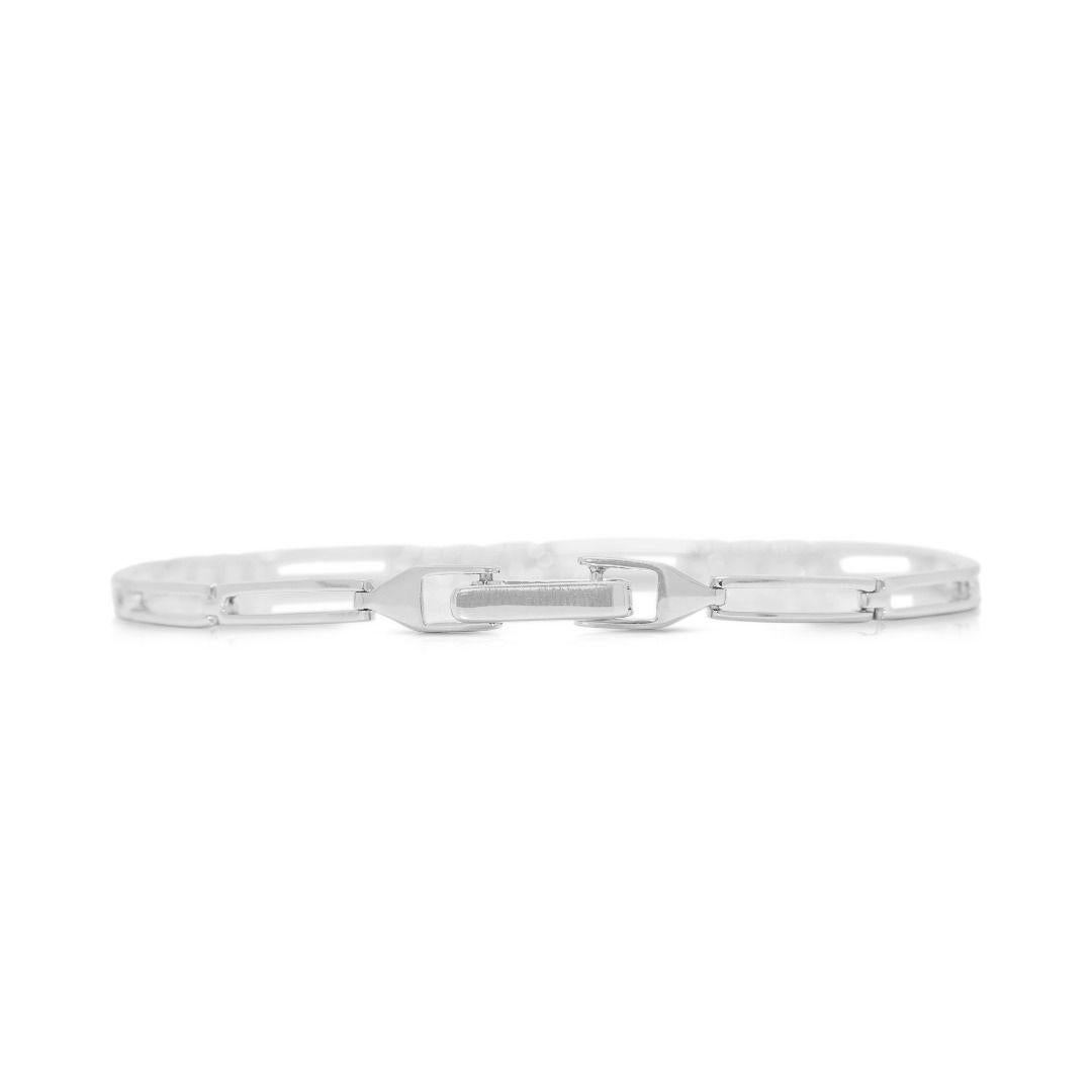 Delicate 0.09ct Natural Diamond 10K White Gold Bracelet in vendita 1