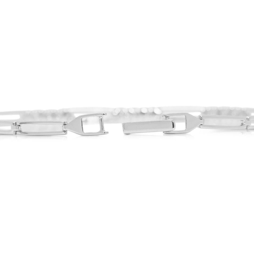 Delicate 0.09ct Natural Diamond 10K White Gold Bracelet in vendita 2