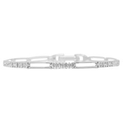 Delicate 0.09ct Natural Diamond 10K White Gold Bracelet