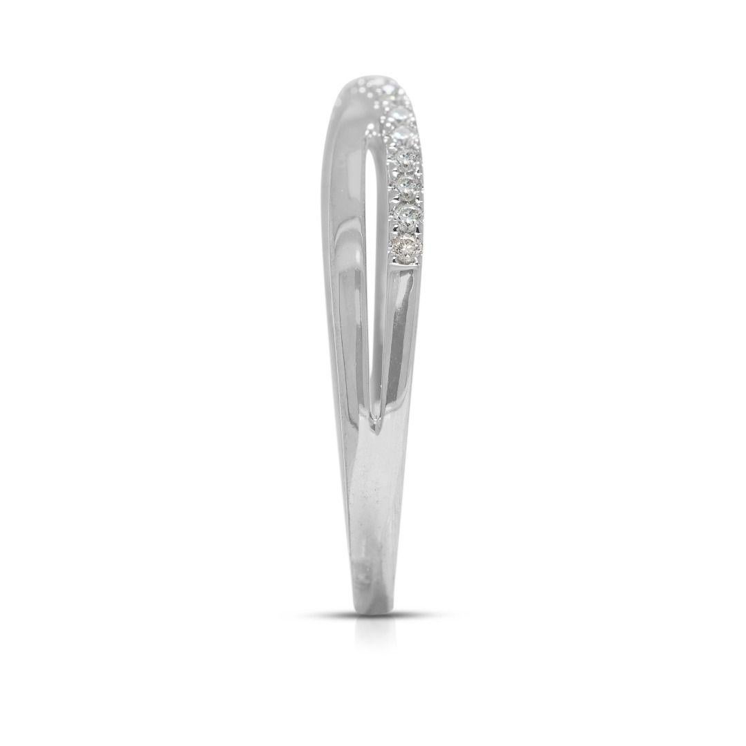 da uomo o donna Delicate 0.1ct Natural Diamond 10K White Gold Ring in vendita